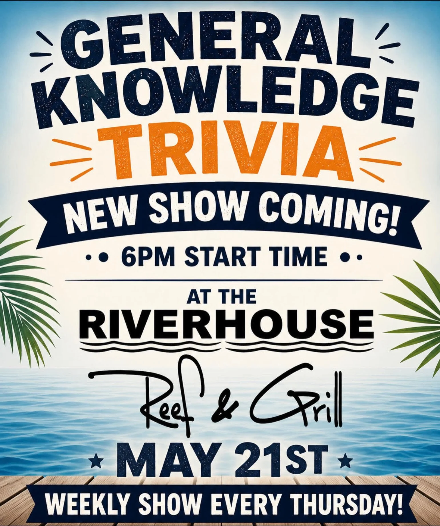 Starting this Thursday! 📣 Tag who you want on YOUR team! 💯 Join us for Trivia Night! Grab your crew, make your reservation, think about your team name, flex your knowledge&hellip; compete for the prizes! It&rsquo;s going to be a blast! ✏️📚📜🎶 Ple