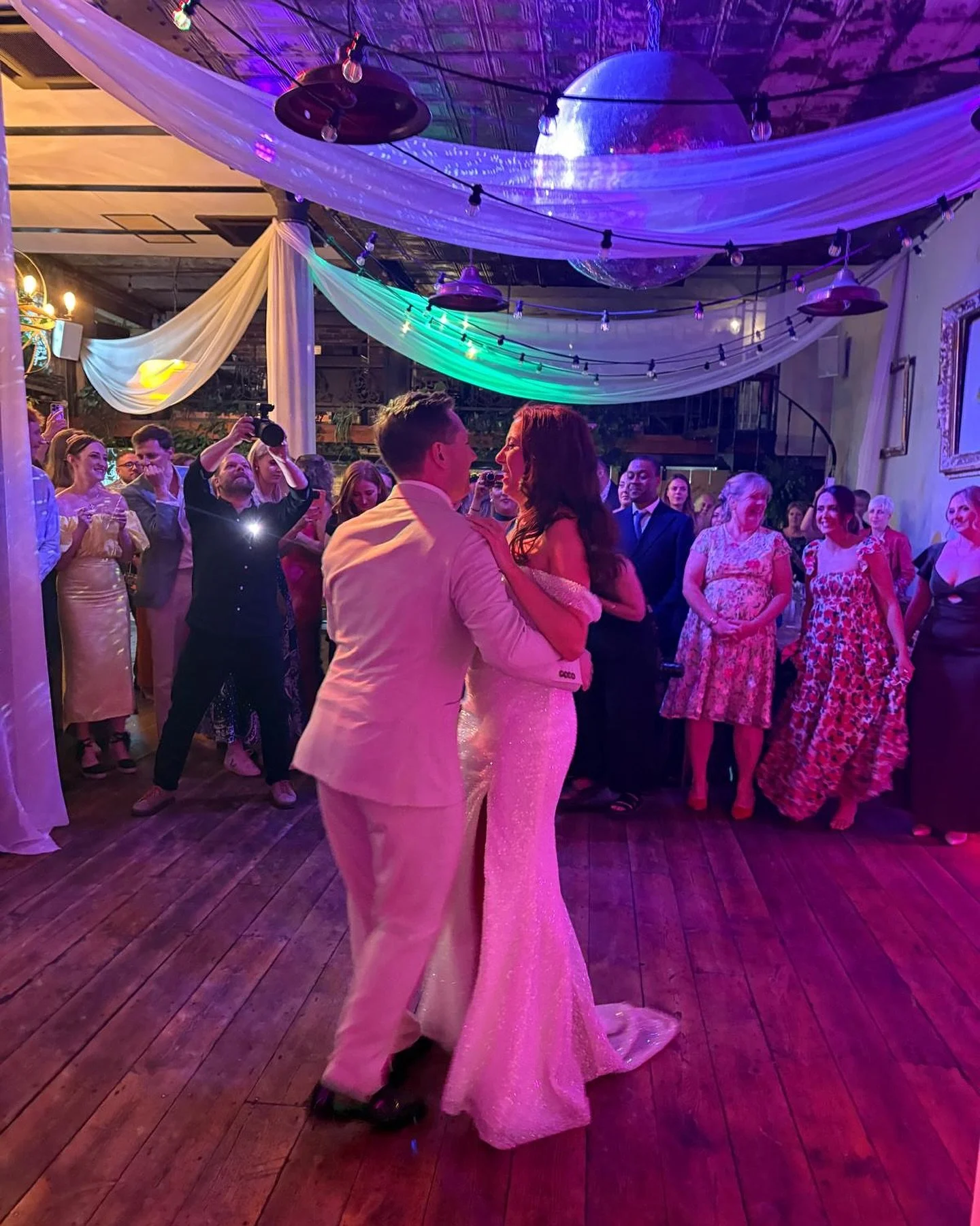 Epic night @claptoncountryclub - huge congrats to Jack and Rhianne 🪩 💜💫