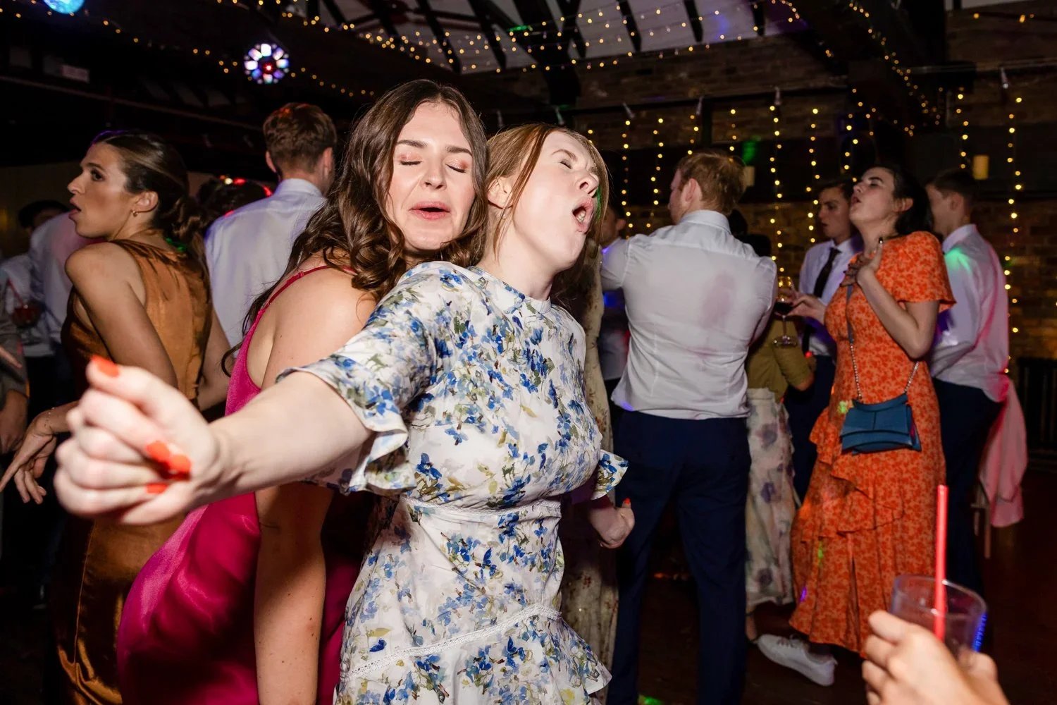 Pop-punk singalong moment at the Dickens Inn wedding party