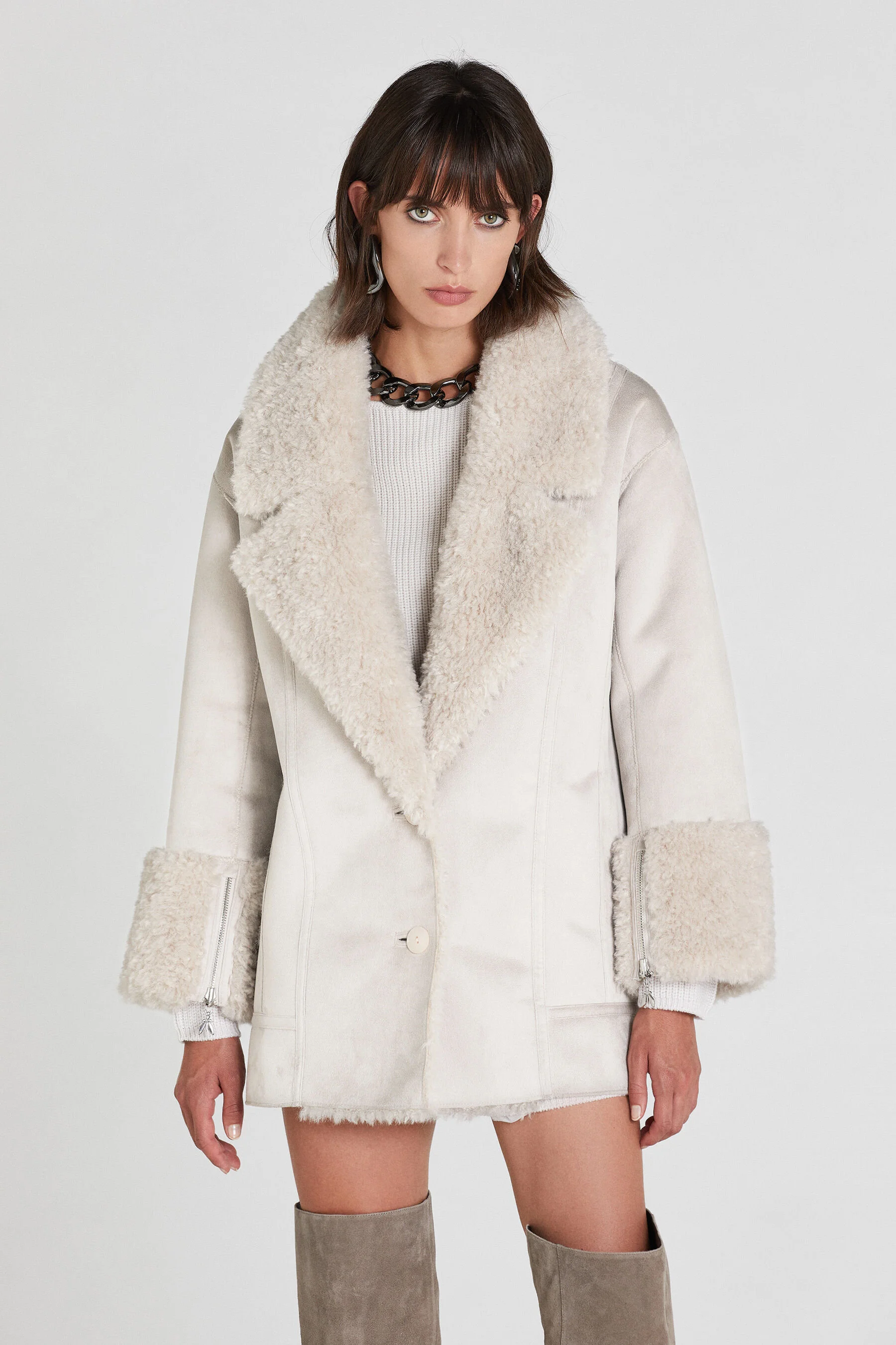 cream shearling coat