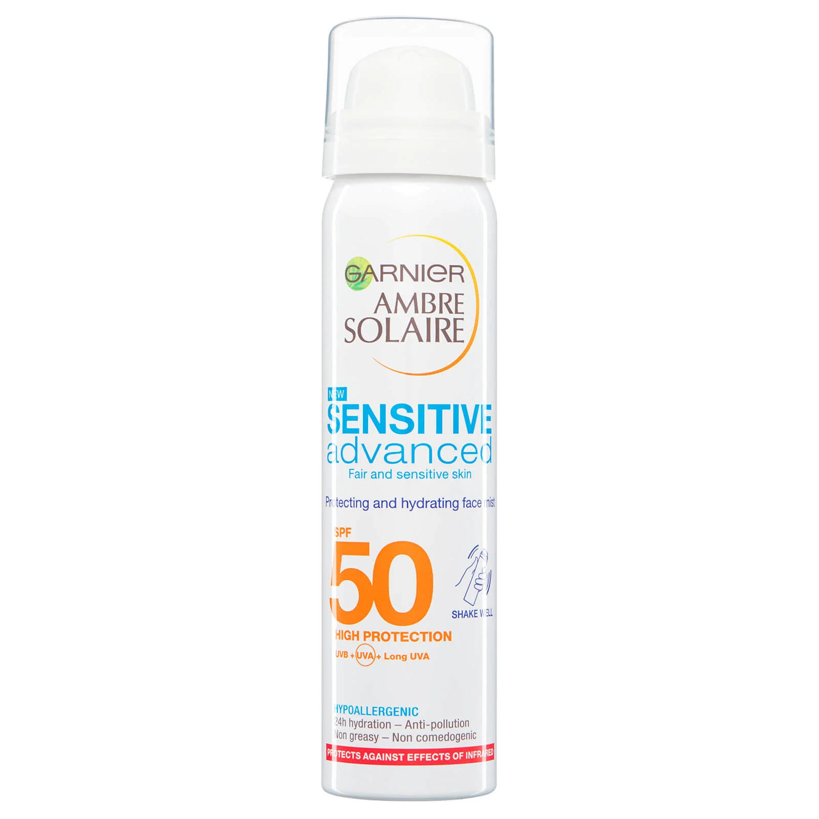 garnier ambre solaire hydrating face sun cream mist spf50