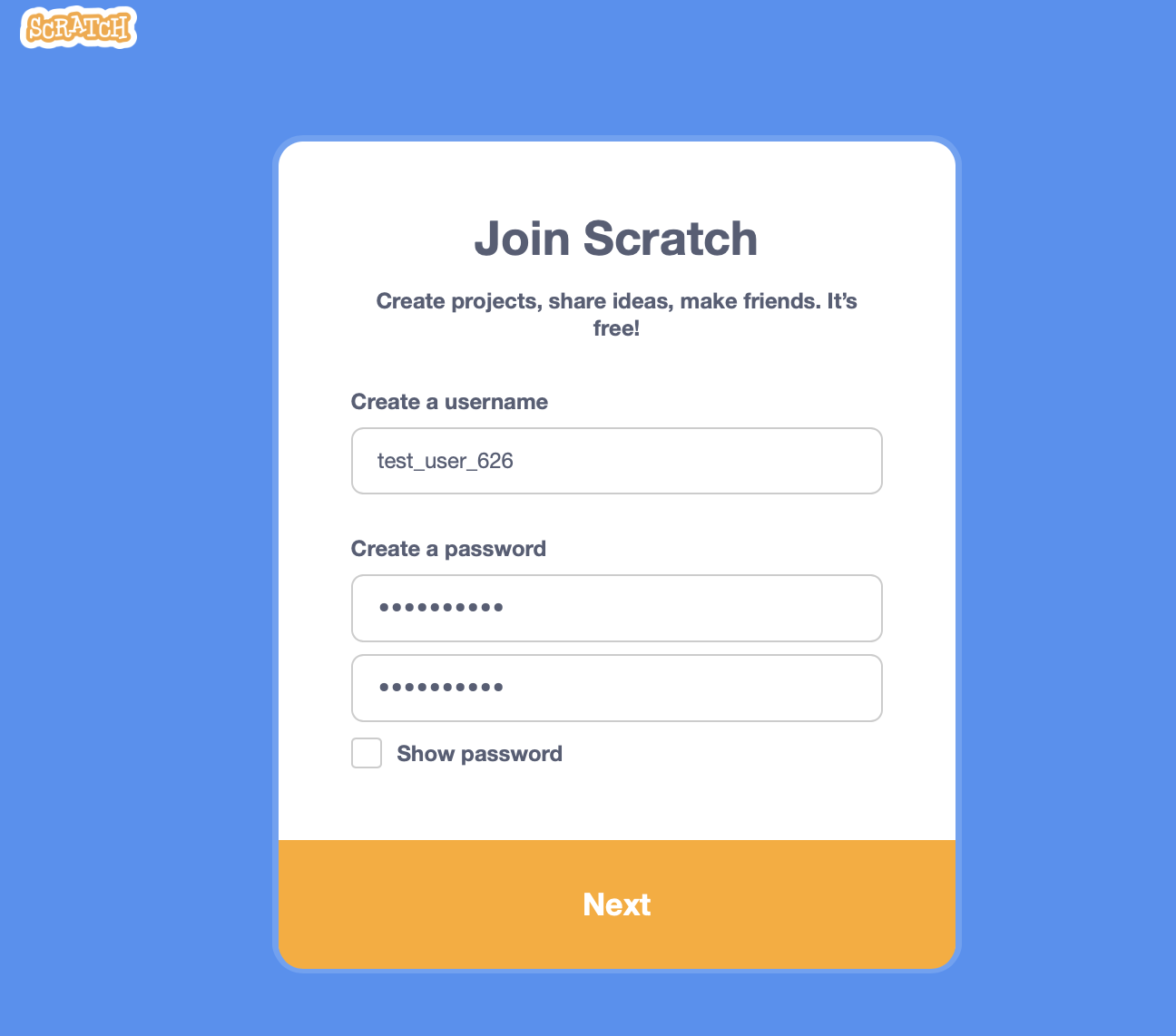 Scratch Login Steps