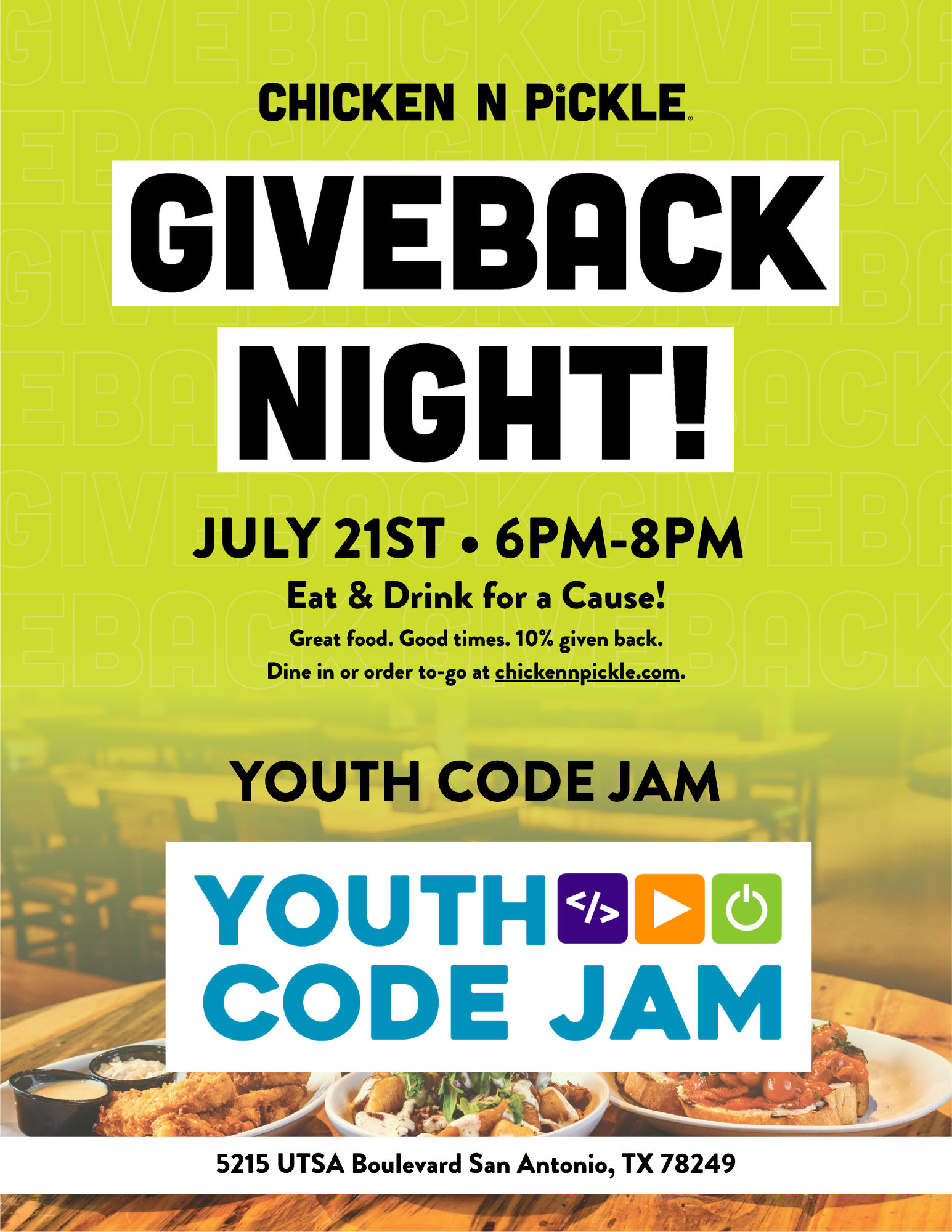 Chicken N Pickle Give Back Night 