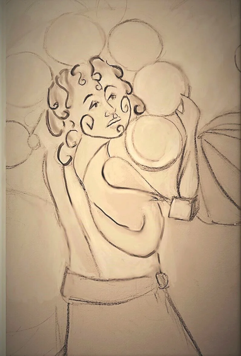 Sketch of Ruji, the main character.