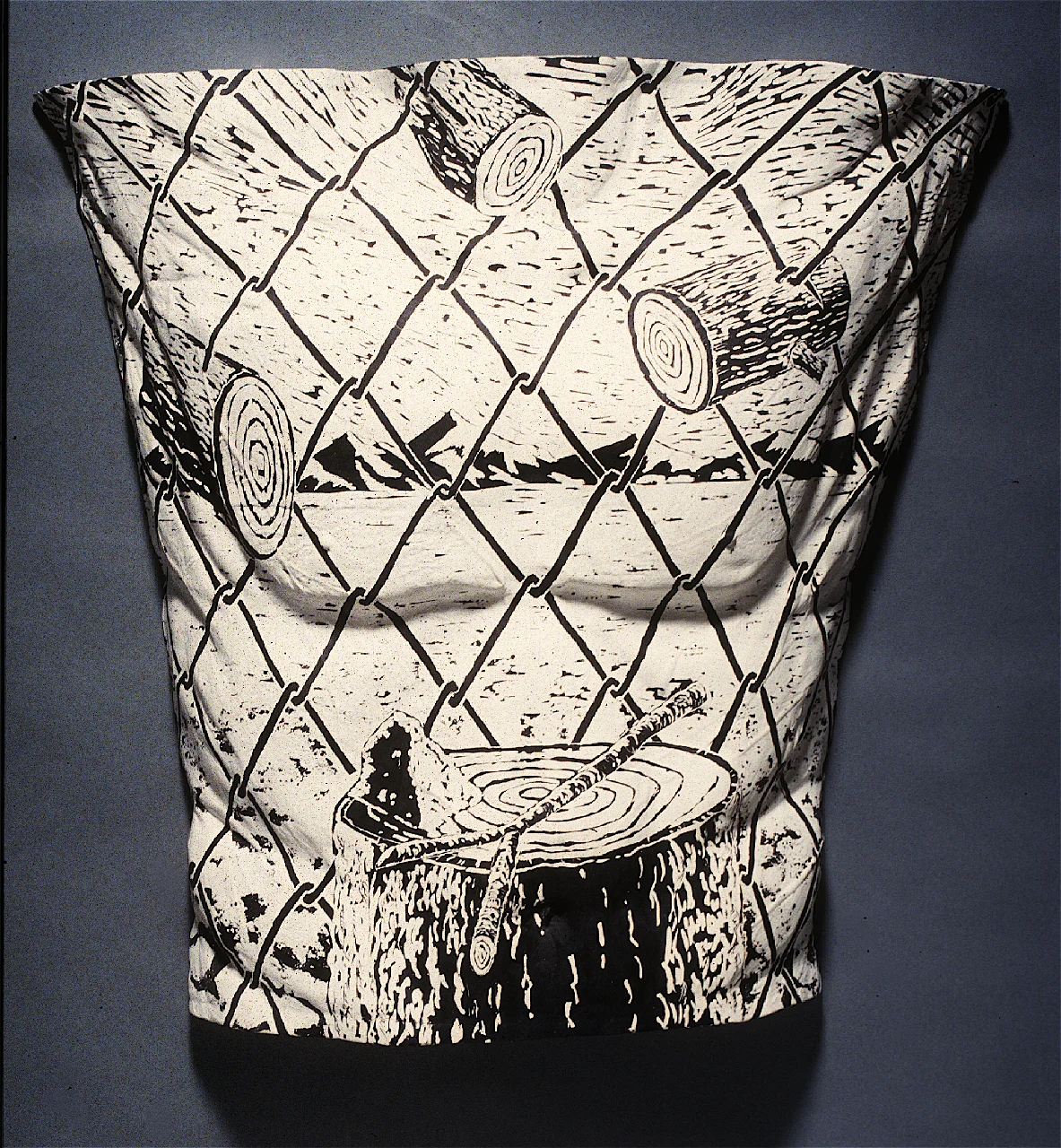 Trunk, 20"x20"x5", Earthenware, underglaze glaze
