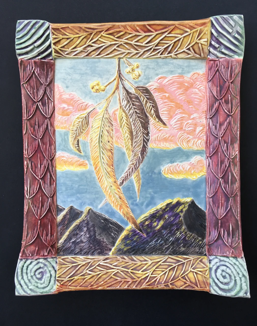 Between Heaven and Earth #9, 8"x7"x1", Earthenware, underglaze, glaze