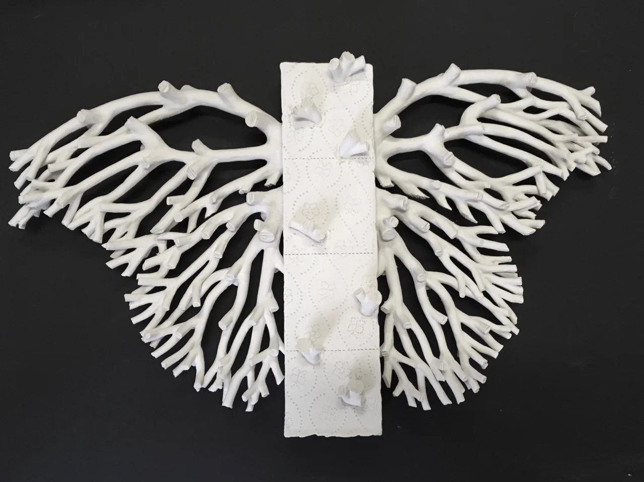 Libythea Cinyras Trophy, Earthenware, glaze, 15"x26"x5"