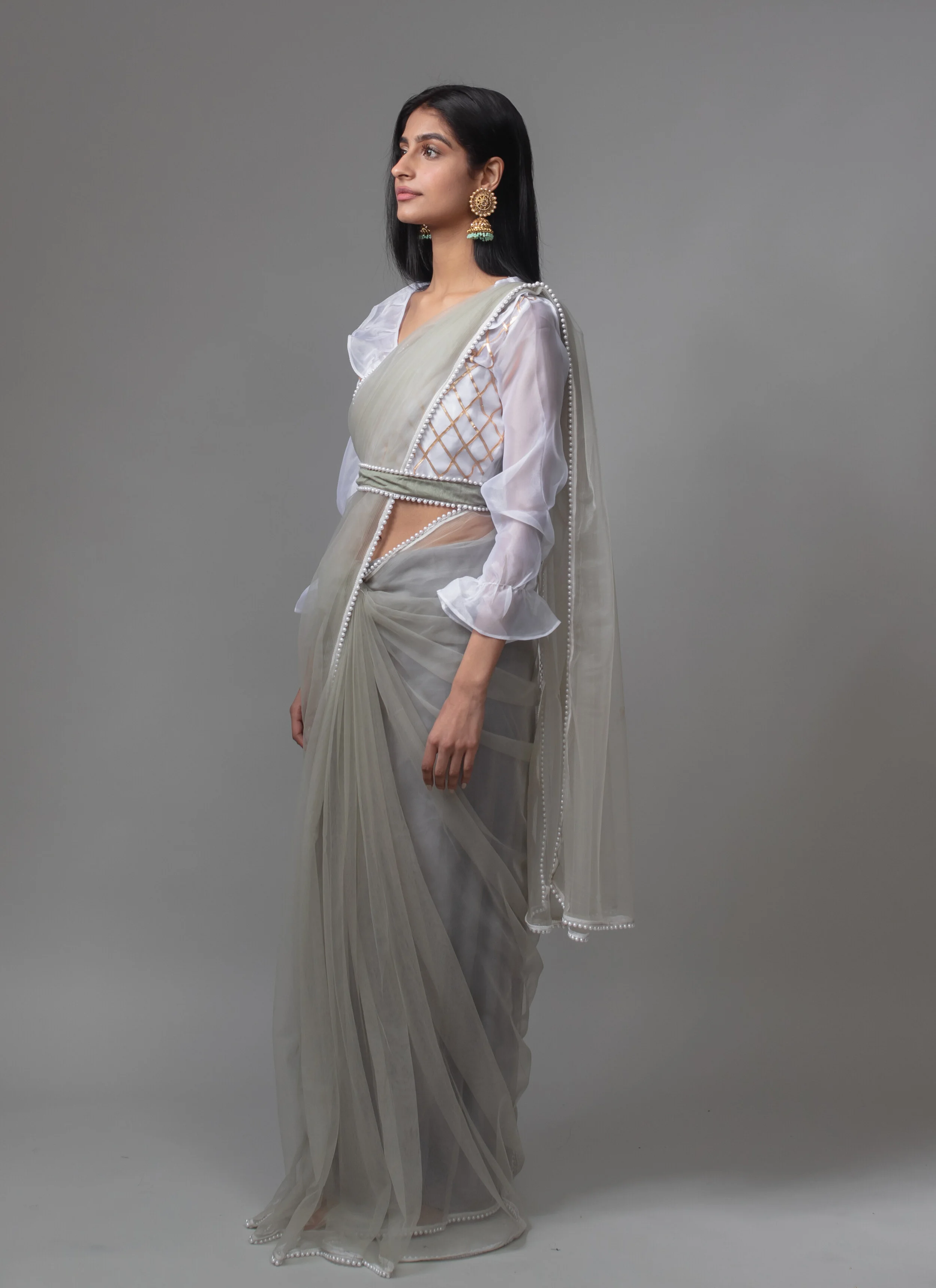 long sleeve saree jacket