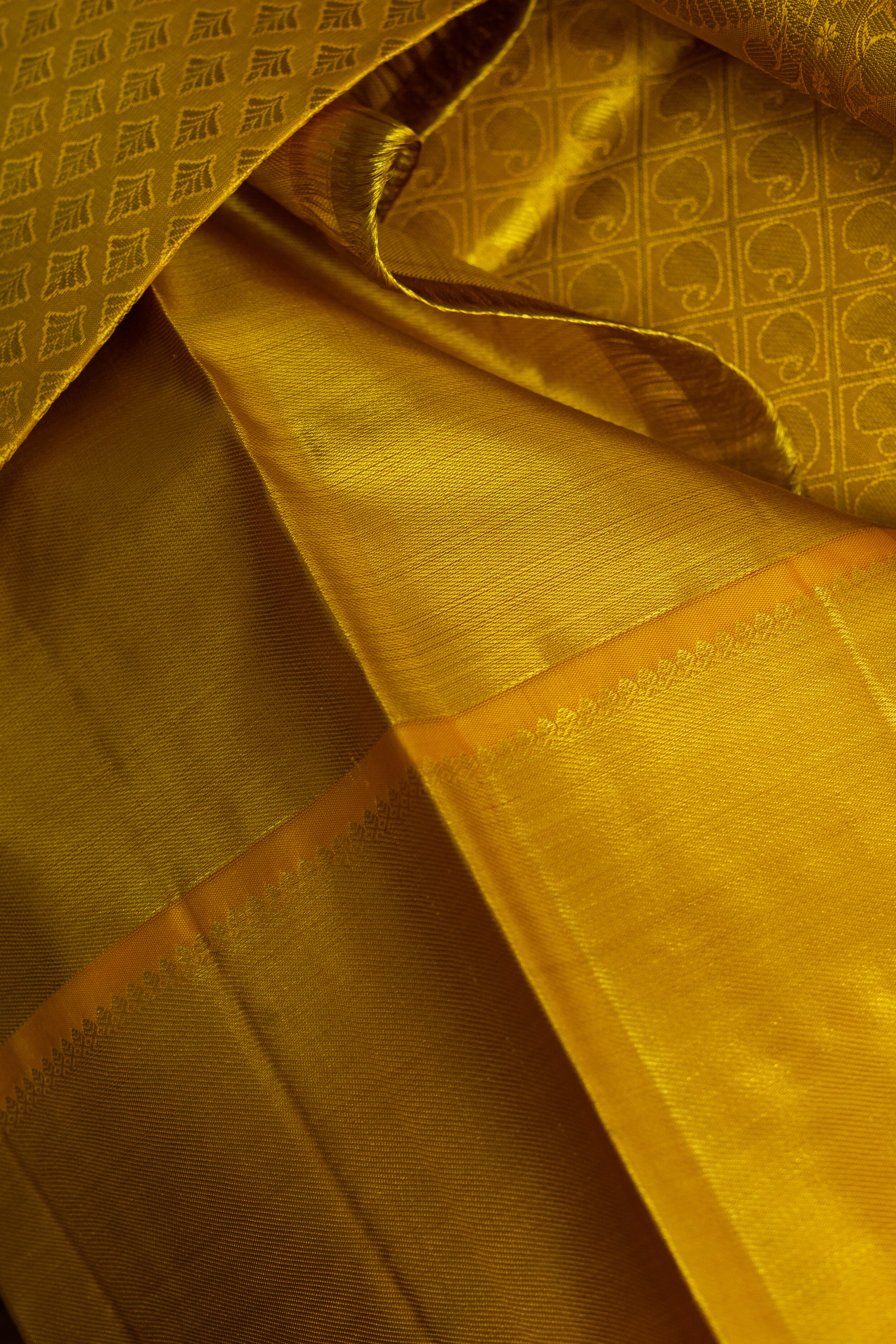 Medallion Golden Yellow Kanjeevaram Silk Saree – Zilikaa