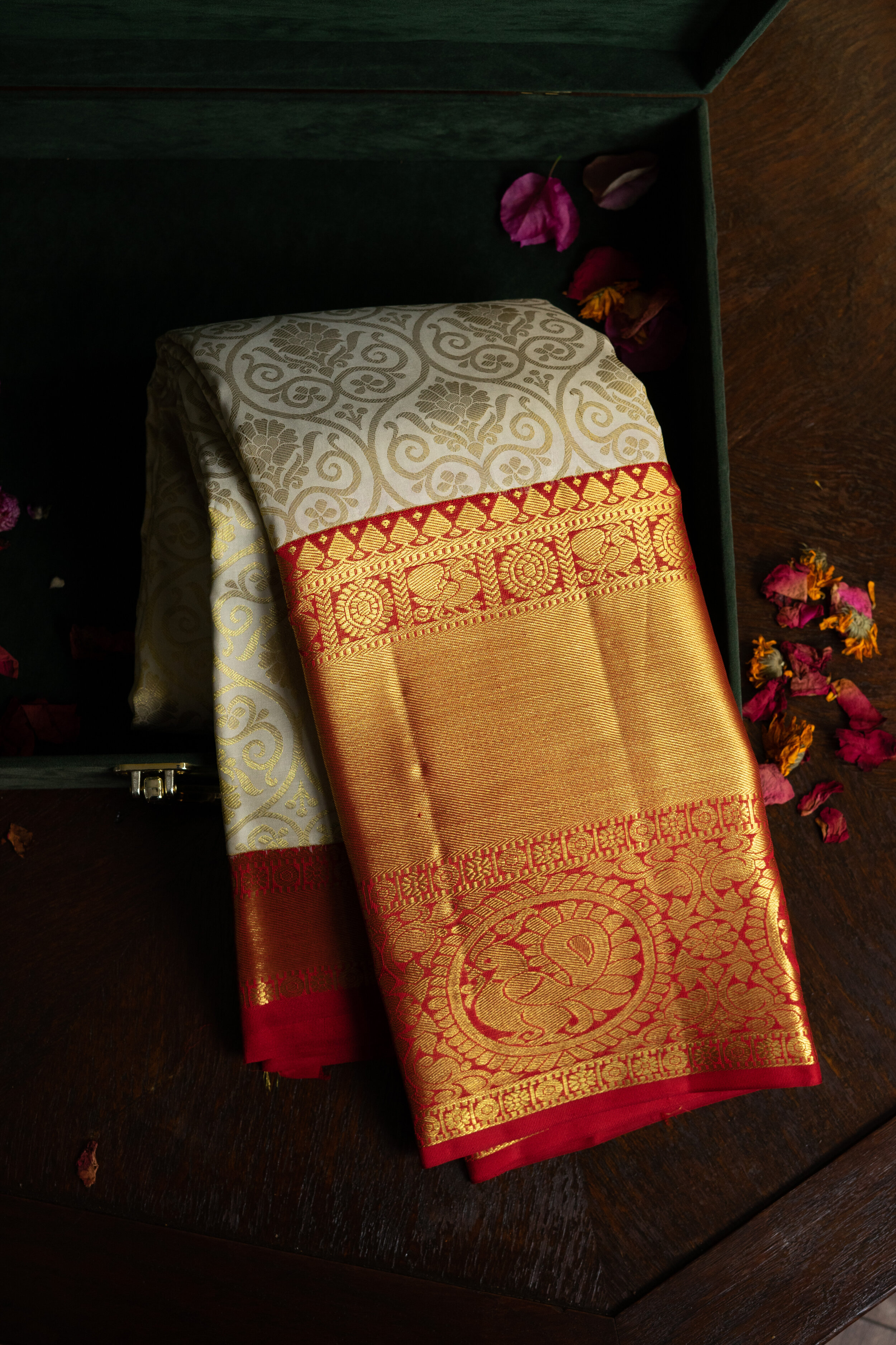 Buy I am Design Beige Silk Printed Saree Set Online | Aza Fashions