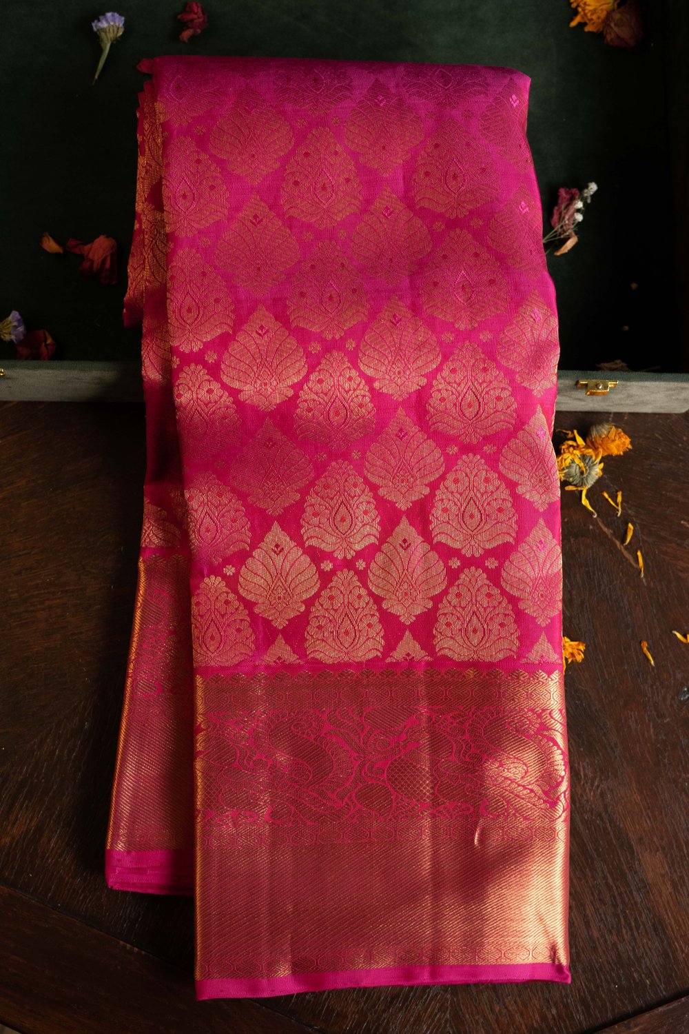 Magenta Pink Kanchipuram Saree