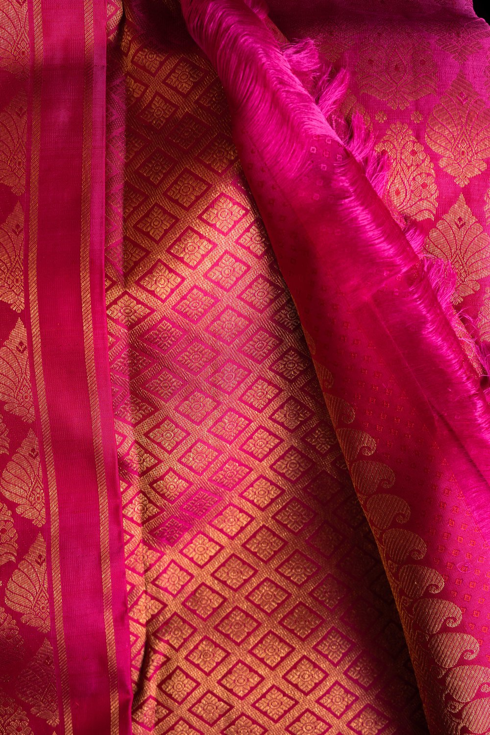 Magenta Pink Kanchipuram Saree