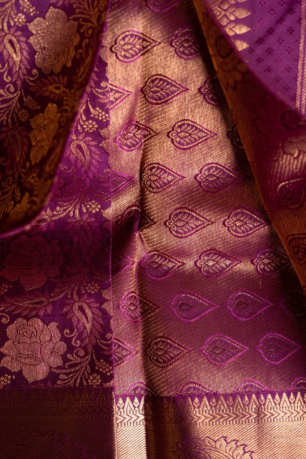 Kanchipuram Art Silk Saree - Magenta and Green main image 0