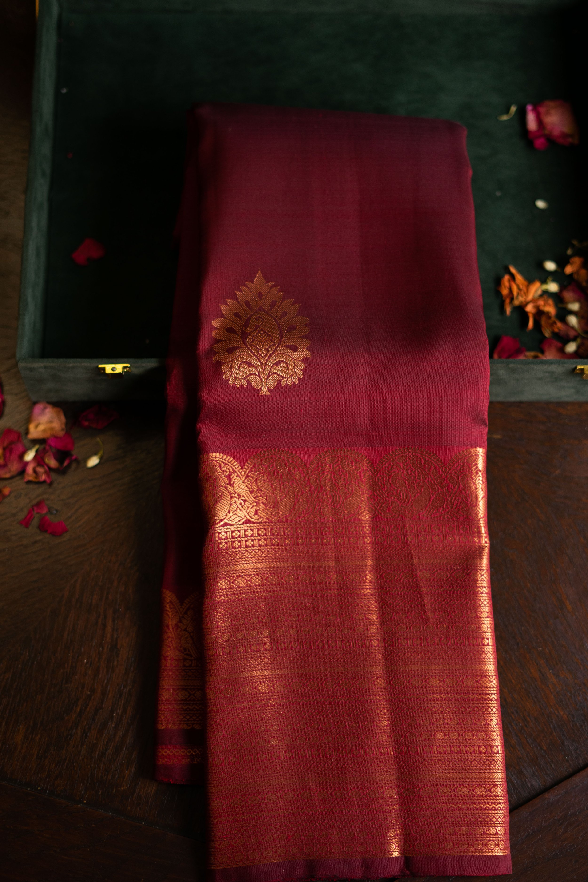 Red and Maroon - Banarasi Silk - Sarees: Shop online Sarees