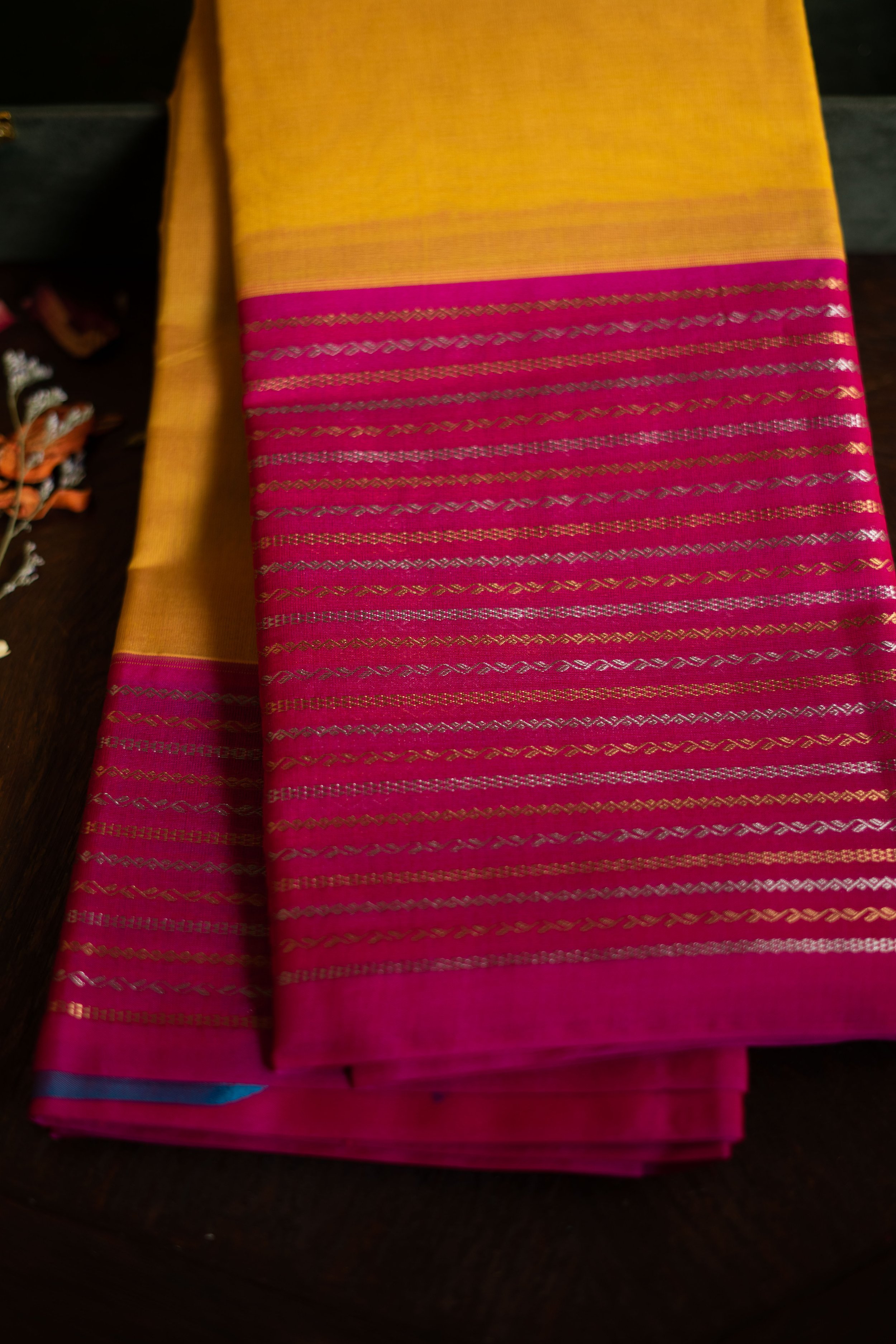 Buy Yellow Hand Block Printed Cotton Silk Saree for Women | FGSA22-25 |  Farida Gupta