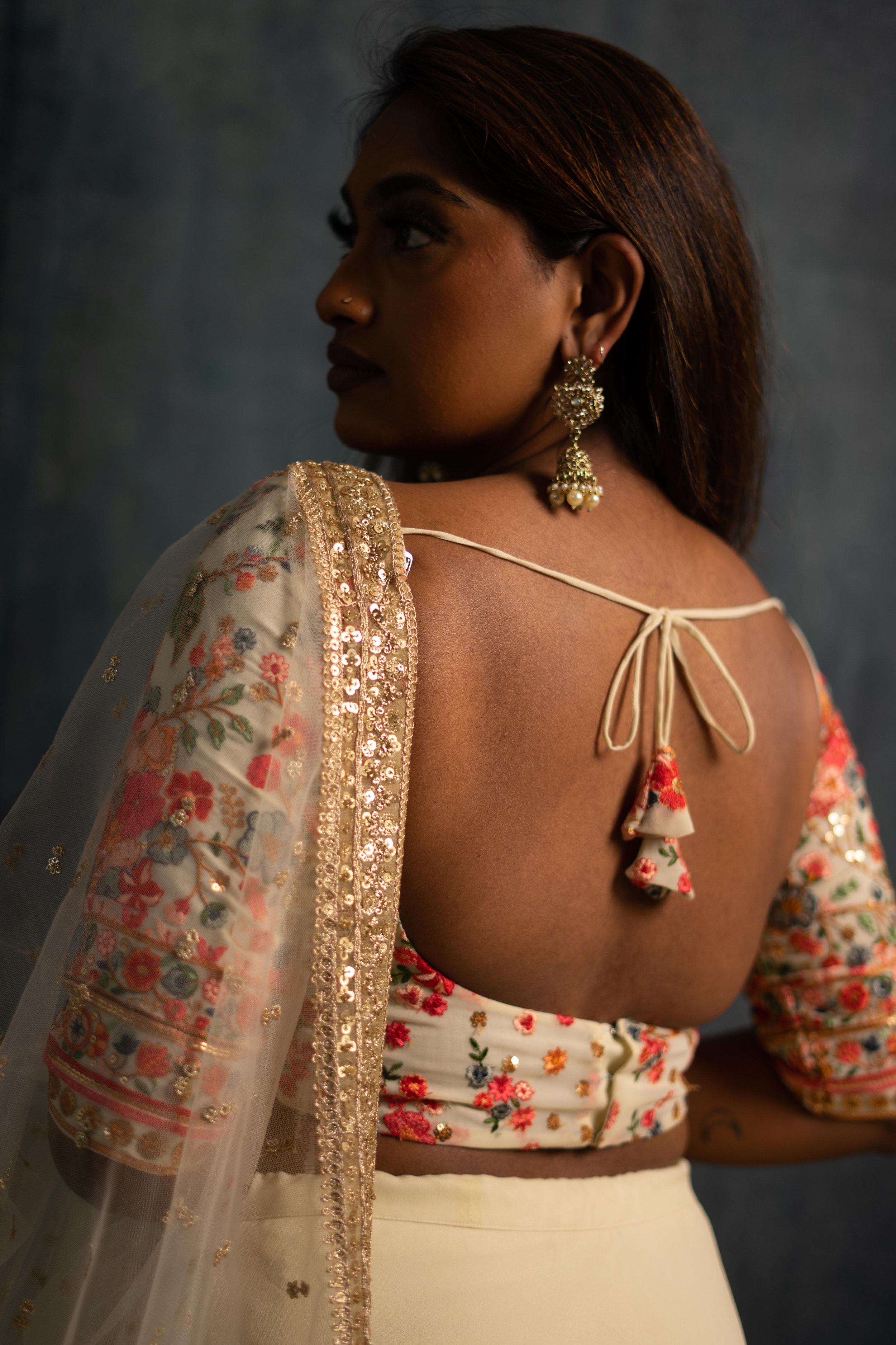 Multicolored Wedding Wear Designer Floral Prined Chanderi Designer Lehenga  Choli