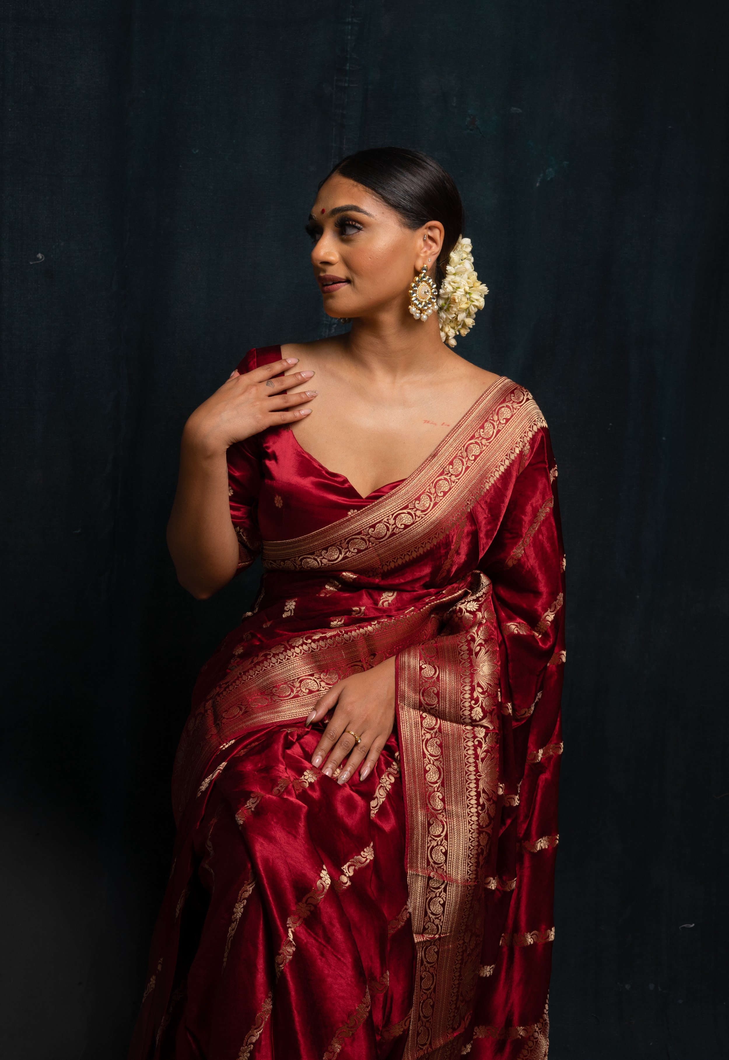 Buy Banarasi Silk Wedding Saree In Dark Pink Color Online - SARV08058 |  Andaaz Fashion