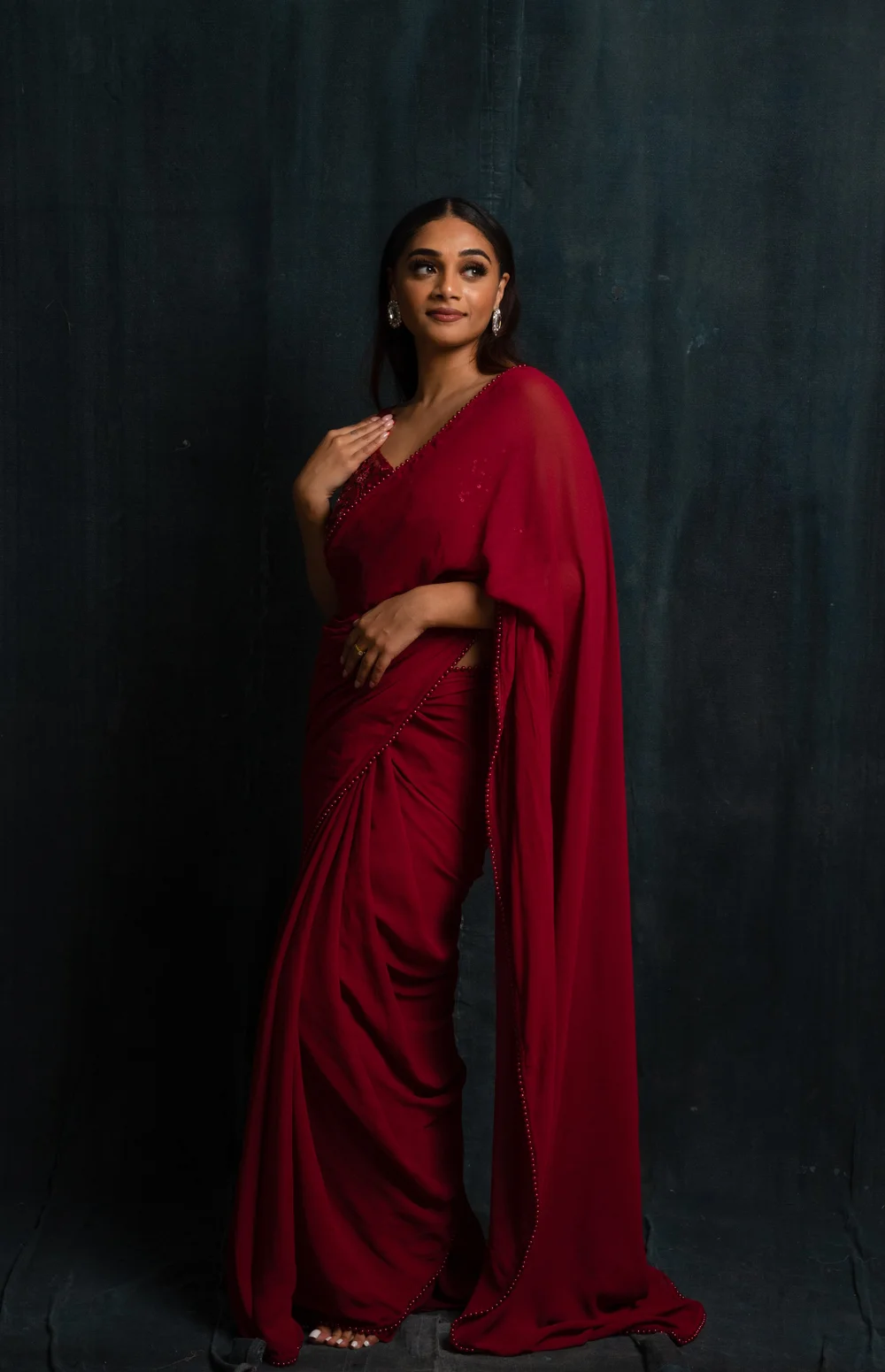 Olive Cocktail Ready To Wear/Easy Saree