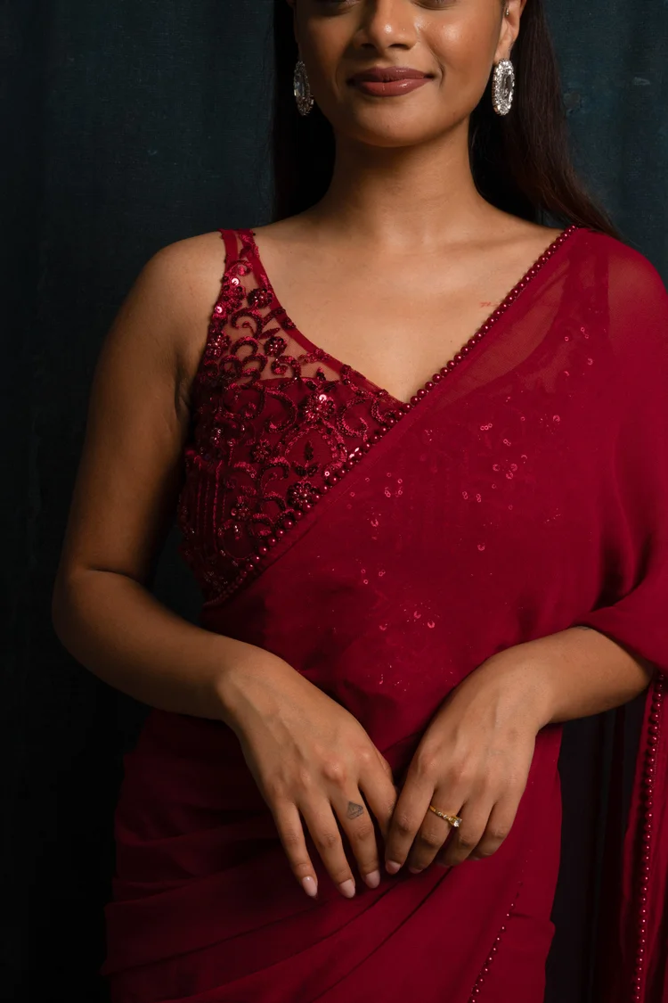 Pure Cotton Linen Hand Block Printed Saree with Blouse | Handcrafted Saree | House of the Handblock Jaipur main image 0
