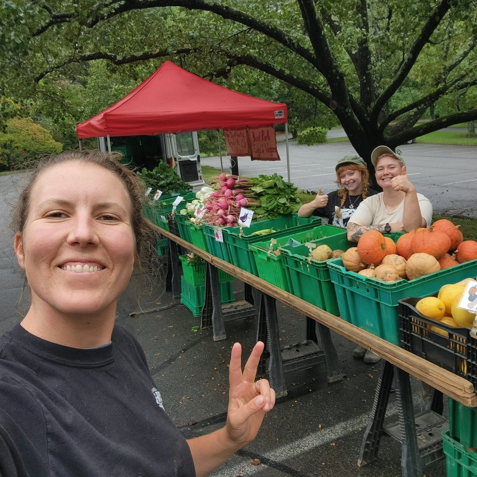 Market Schedule changes soon. Don't miss out on veggies!

-Tues, Trinity Presbyterian, 4-6:30pm (LAST market Oct 7!)
-Wed Pen Park, 3-6pm (NEW hours in Oct)
-Thurs Sojourner's Church, 4:30-7pm (LAST market Oct 9!)
-Sat IX Market, 9am-1pm (NEW hours i