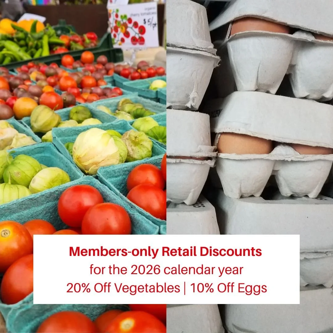 There's so many great benefits to being a member of the CSA share here at Bellair. Veggies, Discounts, Pick your own, Farm Access and more!

My favorite is Pick Your Own. It's included in your veggie share to come out to the farm and gather some herb