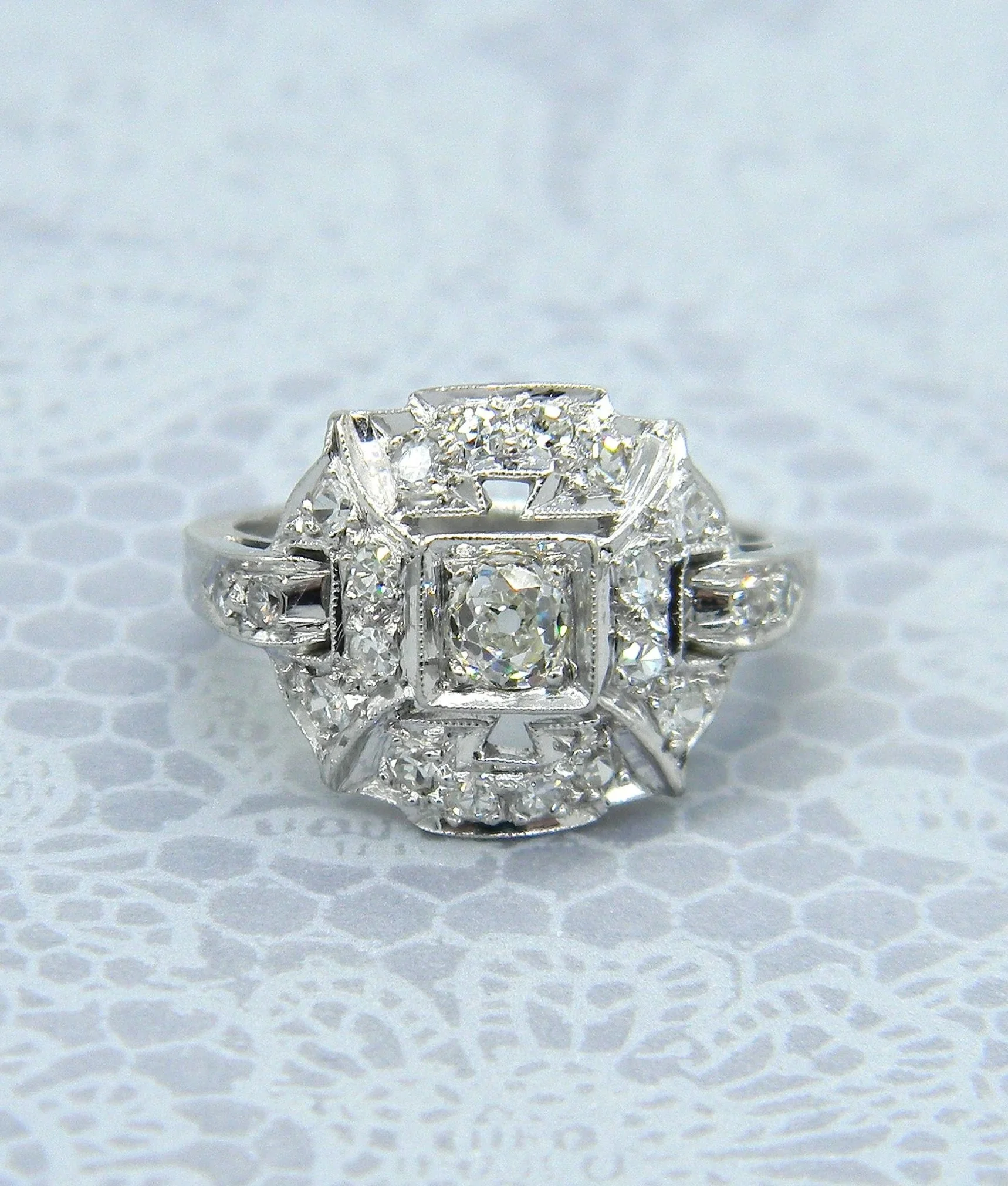 Old Mine Cut Diamond Ring