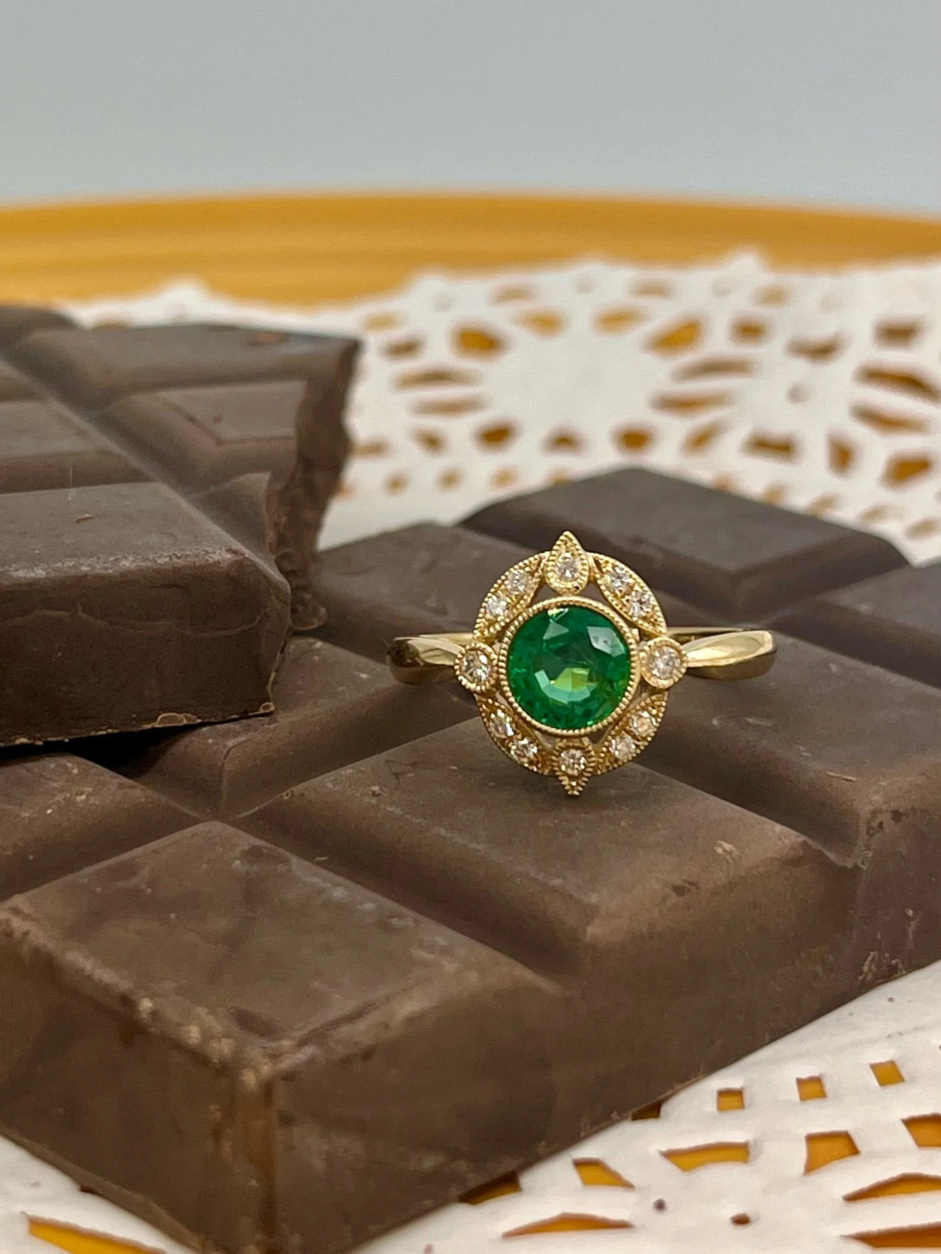 Emerald and Diamond Ring