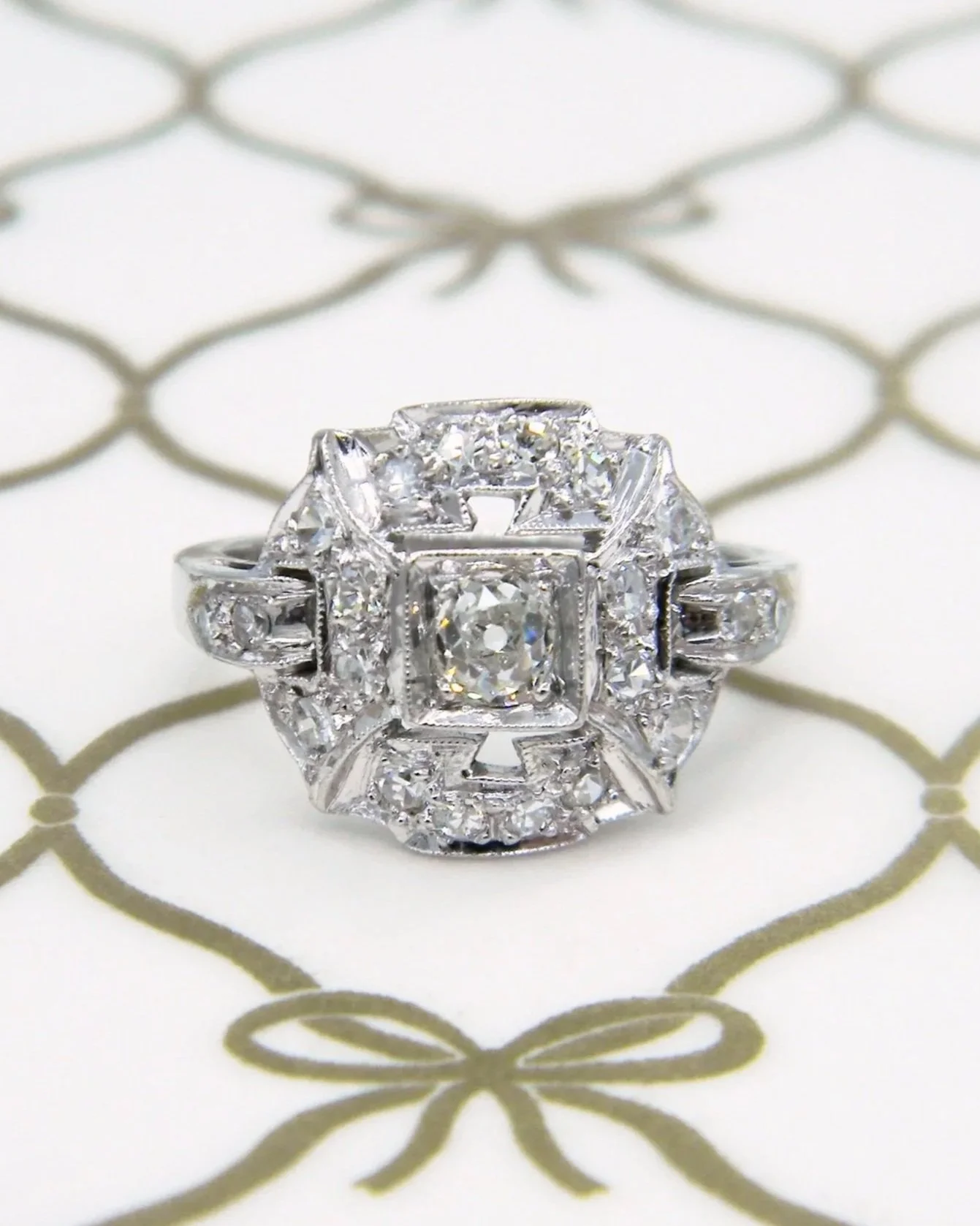 Old Mine Cut Diamond Ring