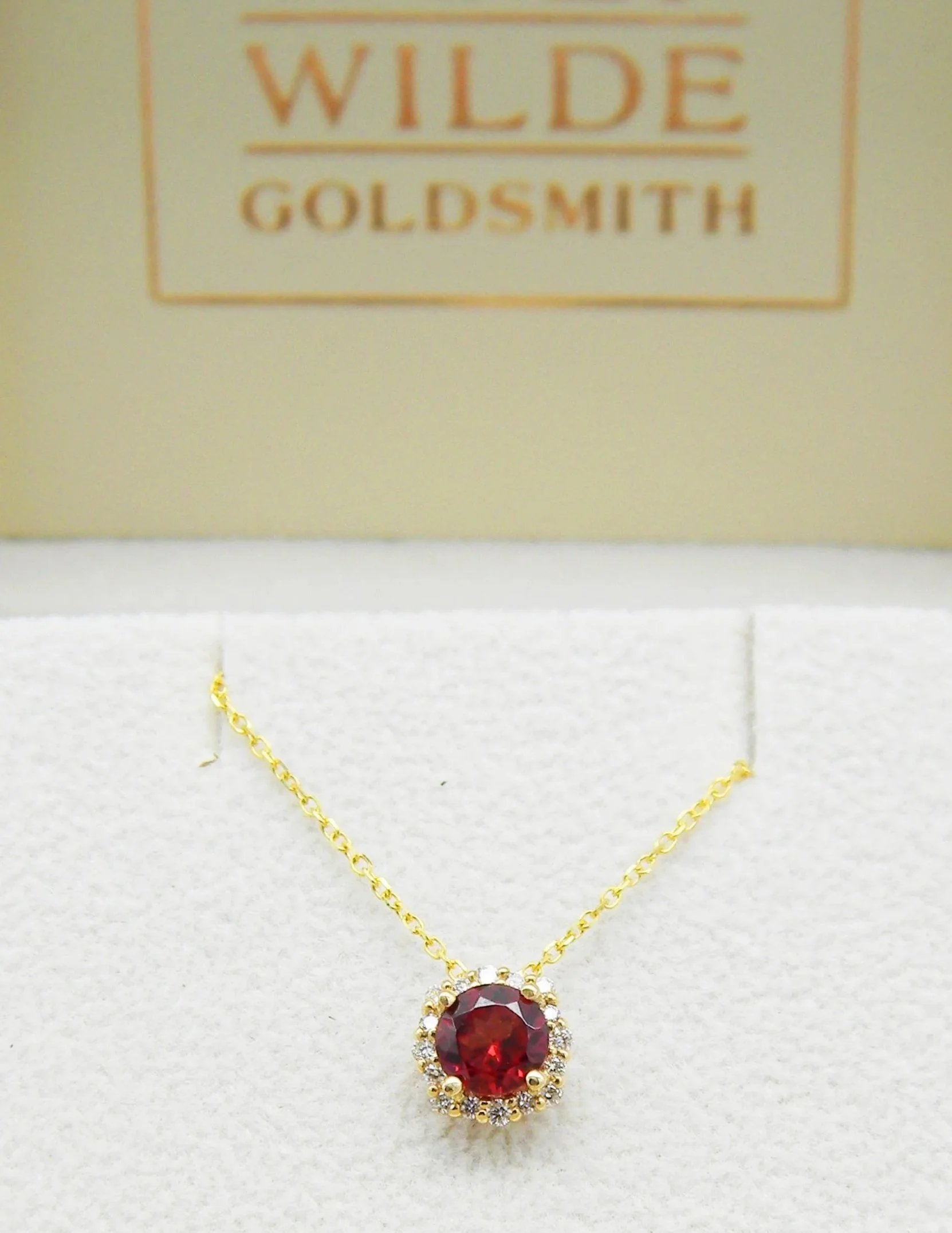 Garnet + Diamond Halo Slide