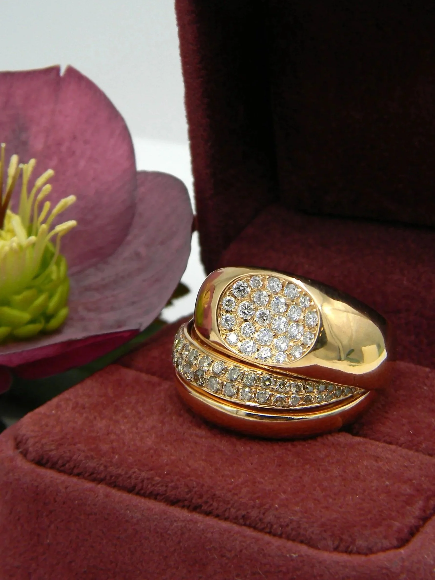 Rose Gold Diamond Puffer Ring