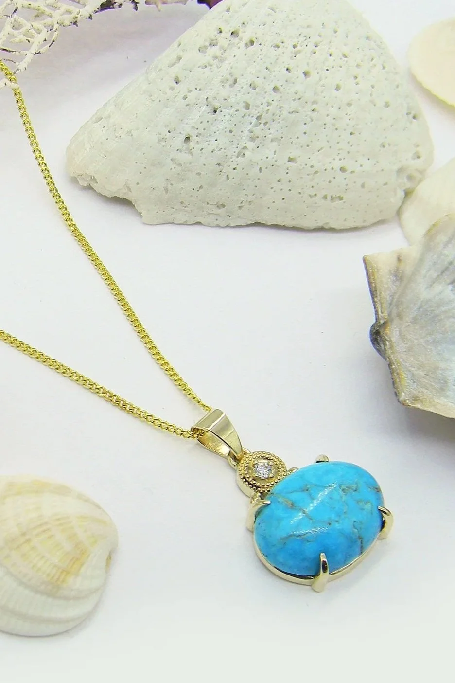 Turquoise Diamond Pendant