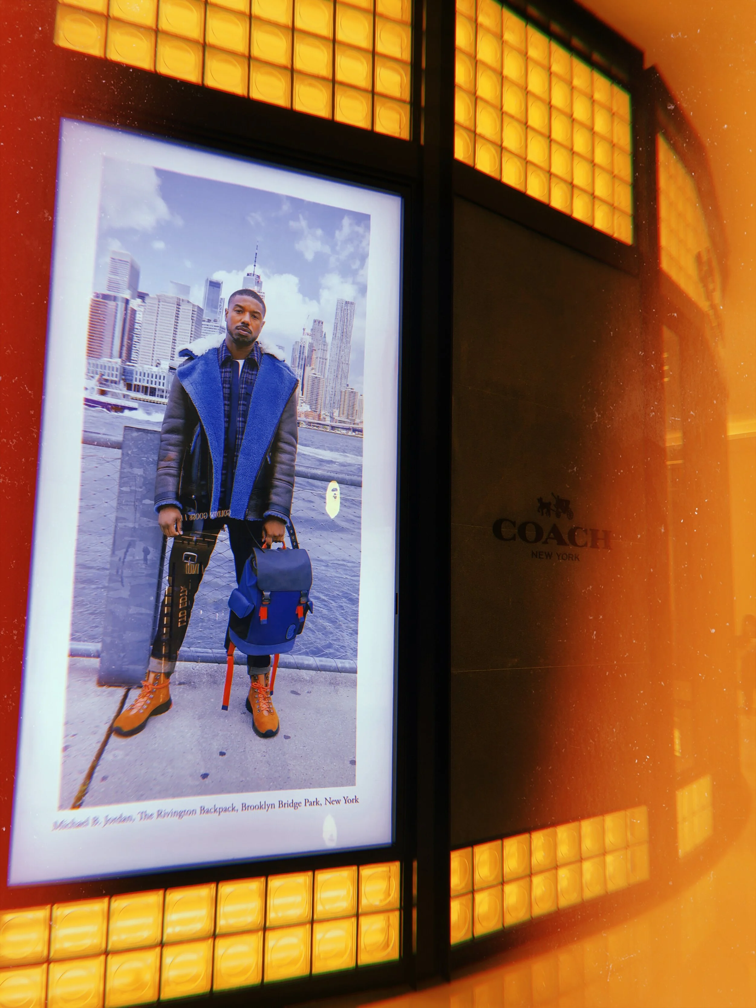 COACH Store With Brand Ambassador Michael B. Jordan’s Campaign Ad, The Dubai Mall, Dubai, UAE. ©LeCircles