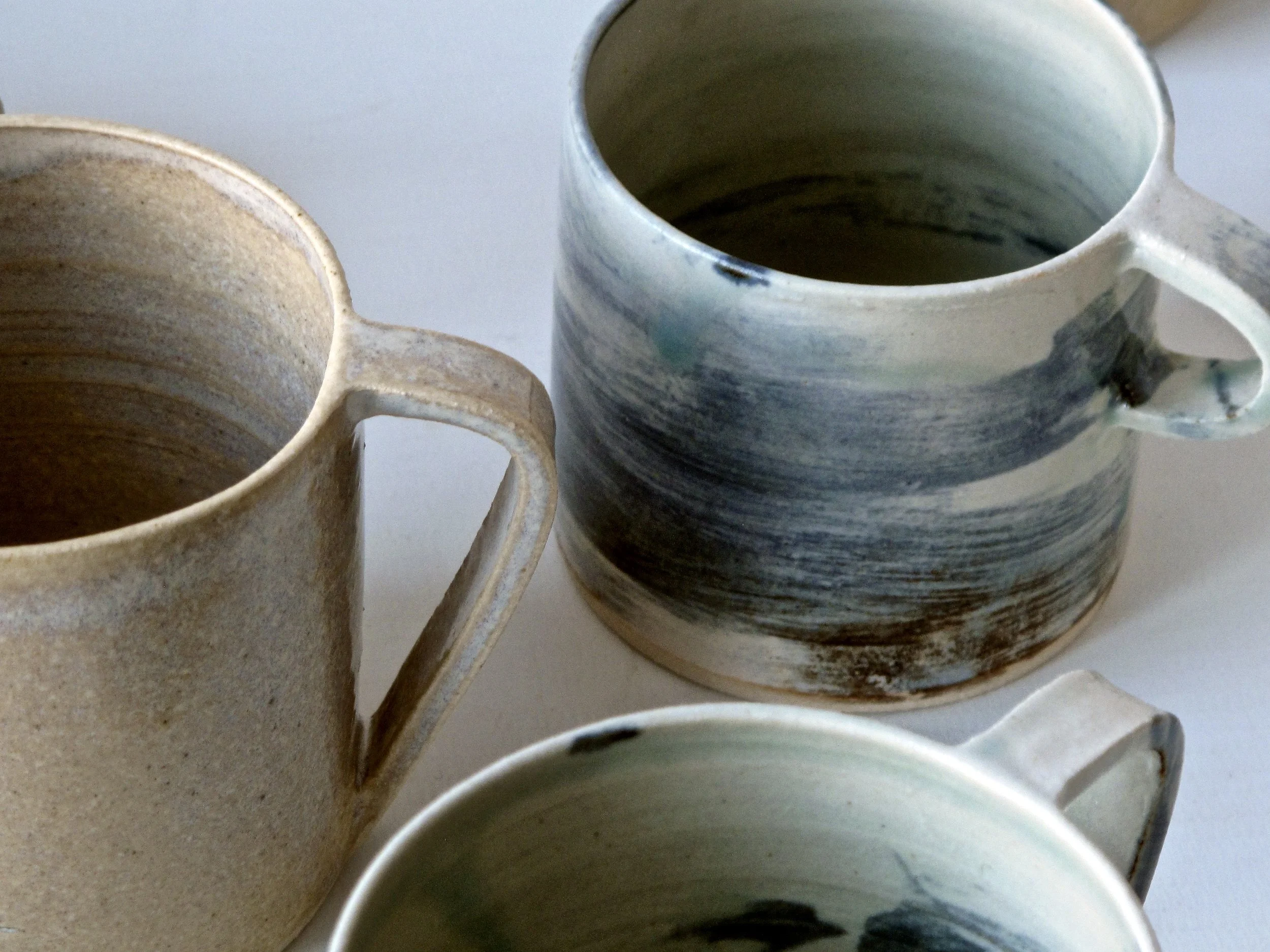 Mugs Tea | £28 | ⌀8.5cm H8cm Americano | £24 | ⌀7.5cm H7cm Espresso | £18 | ⌀7cm H6cm approx. Choice of small or long handle.