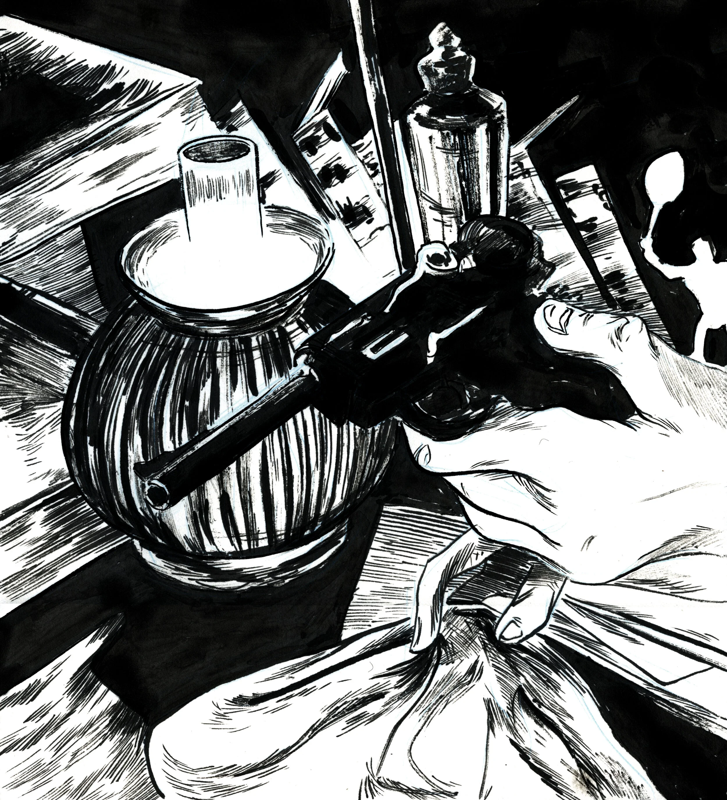 "Strangers on a Train" - Inktober