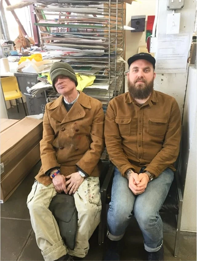 Copy of Studio-Manager-Matt-Dostal-and-artist-Tony-Pedemonte-at-the-end-of-the-day-in-the-studio.jpg