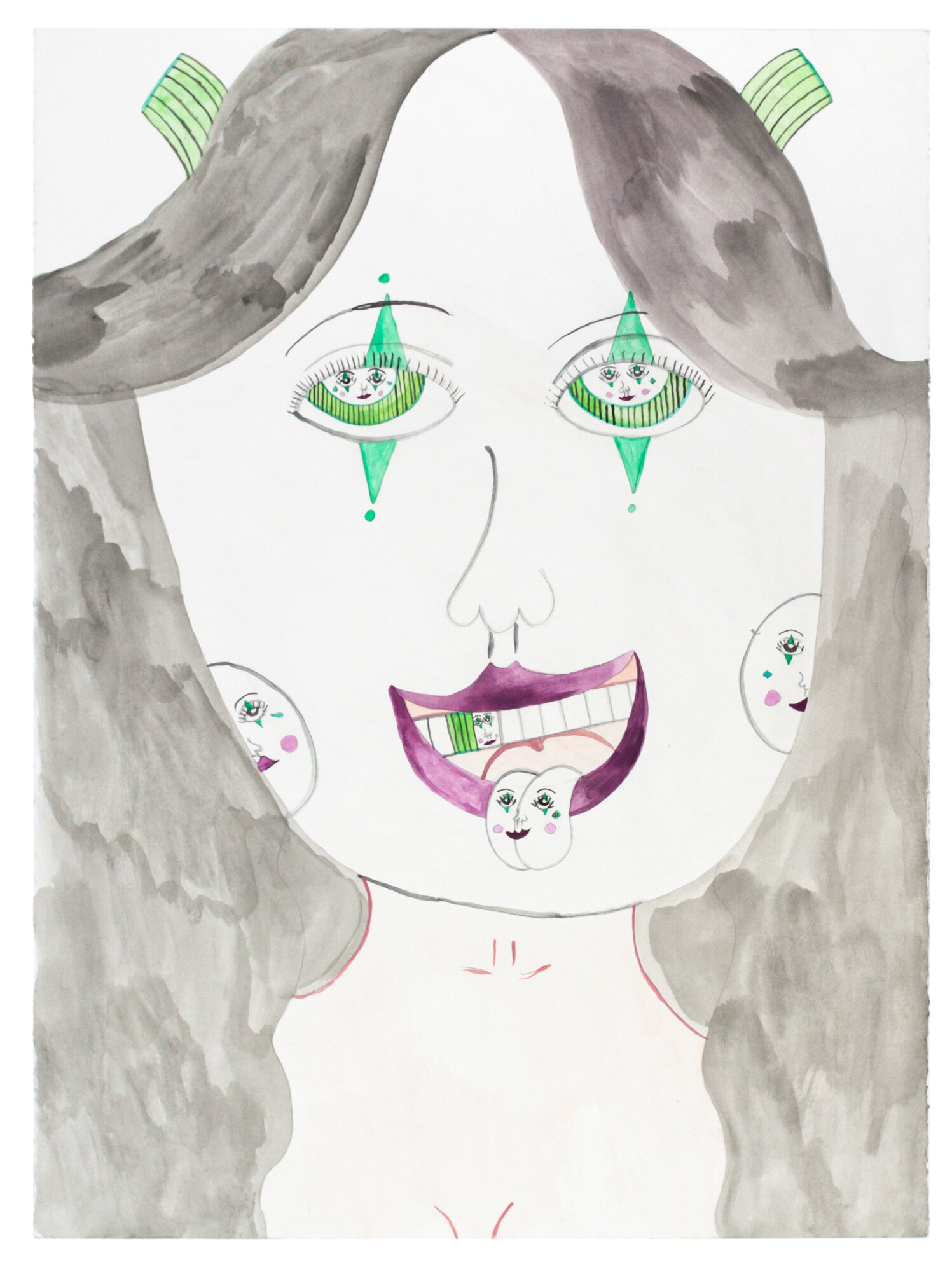 Aurie Ramirez, Untitled (AR 443), 2014, Watercolor on paper, 22.25 x 30 inches