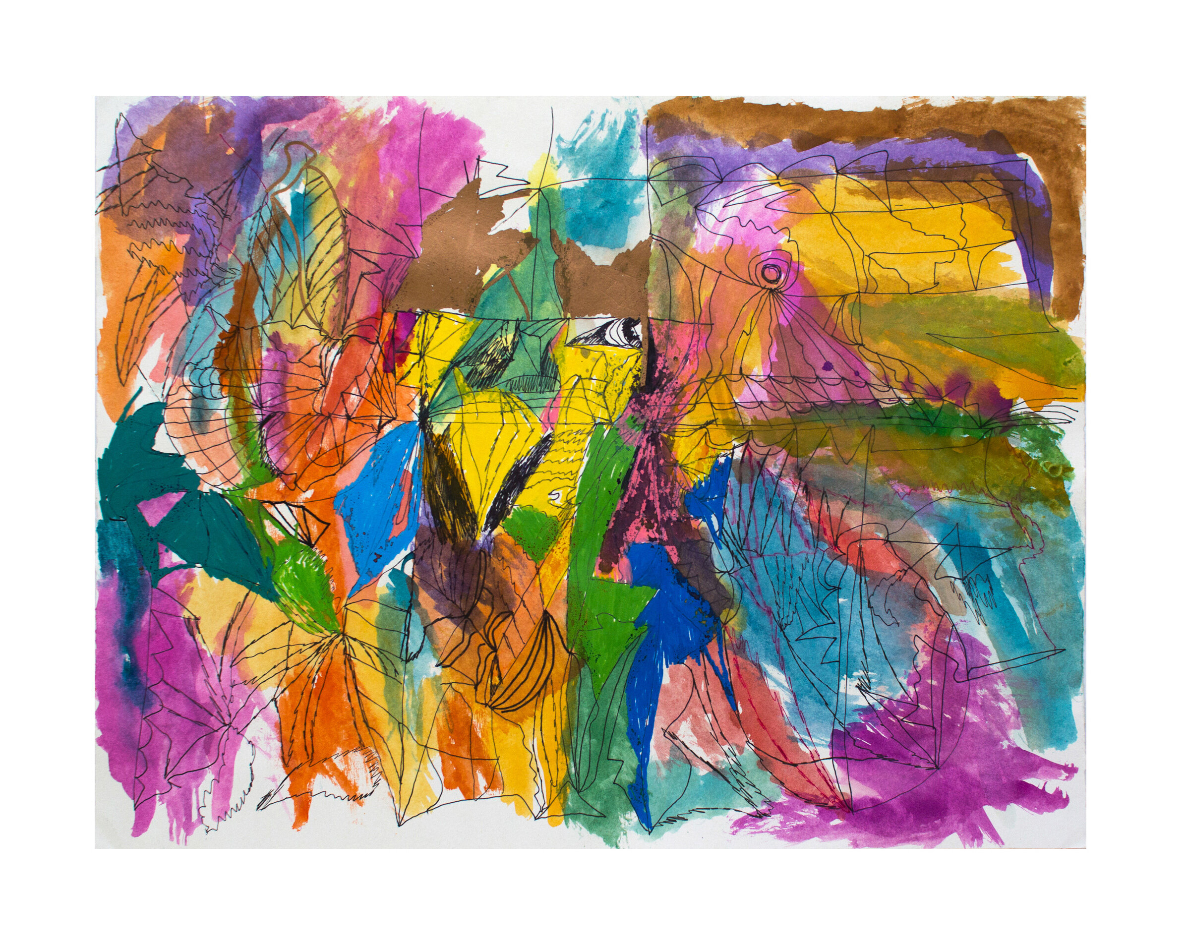 Joseph Alef, Untitled (JA 64), ND, Watercolor and ink on paper, 20 x 26.125 inches (Copy)