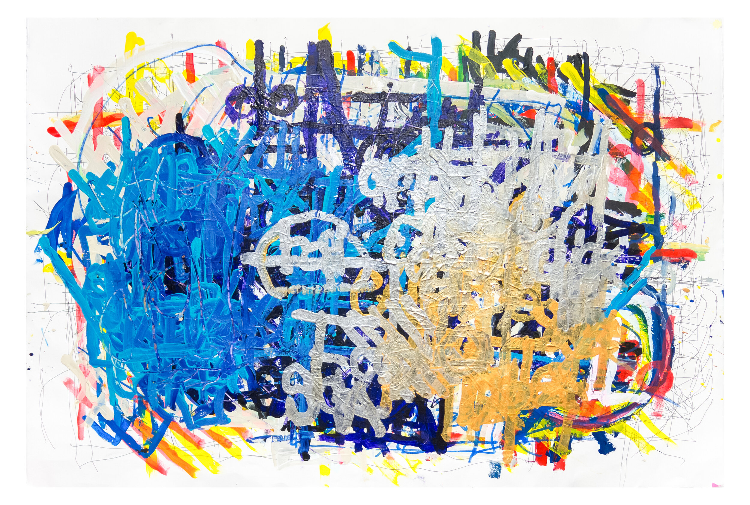 Dan Miller, Untitled (215_2015), 2015, 30x44.25 inches, acrylic and ink on paper