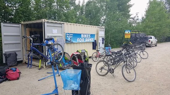 Bike rentals are available seasonally at the parking lot