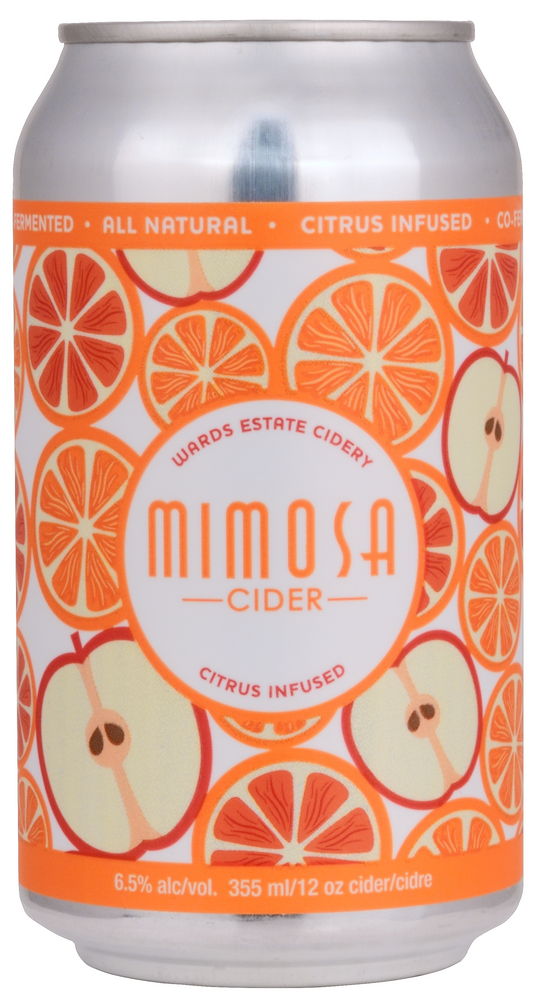 Made in Kelowna. Zesty Orange Pippin and tart Bramley cider apples are co-fermented with aromatic white grapes in our Wards style Mimosa Cider.Buy Online or from any well stocked liquor store.