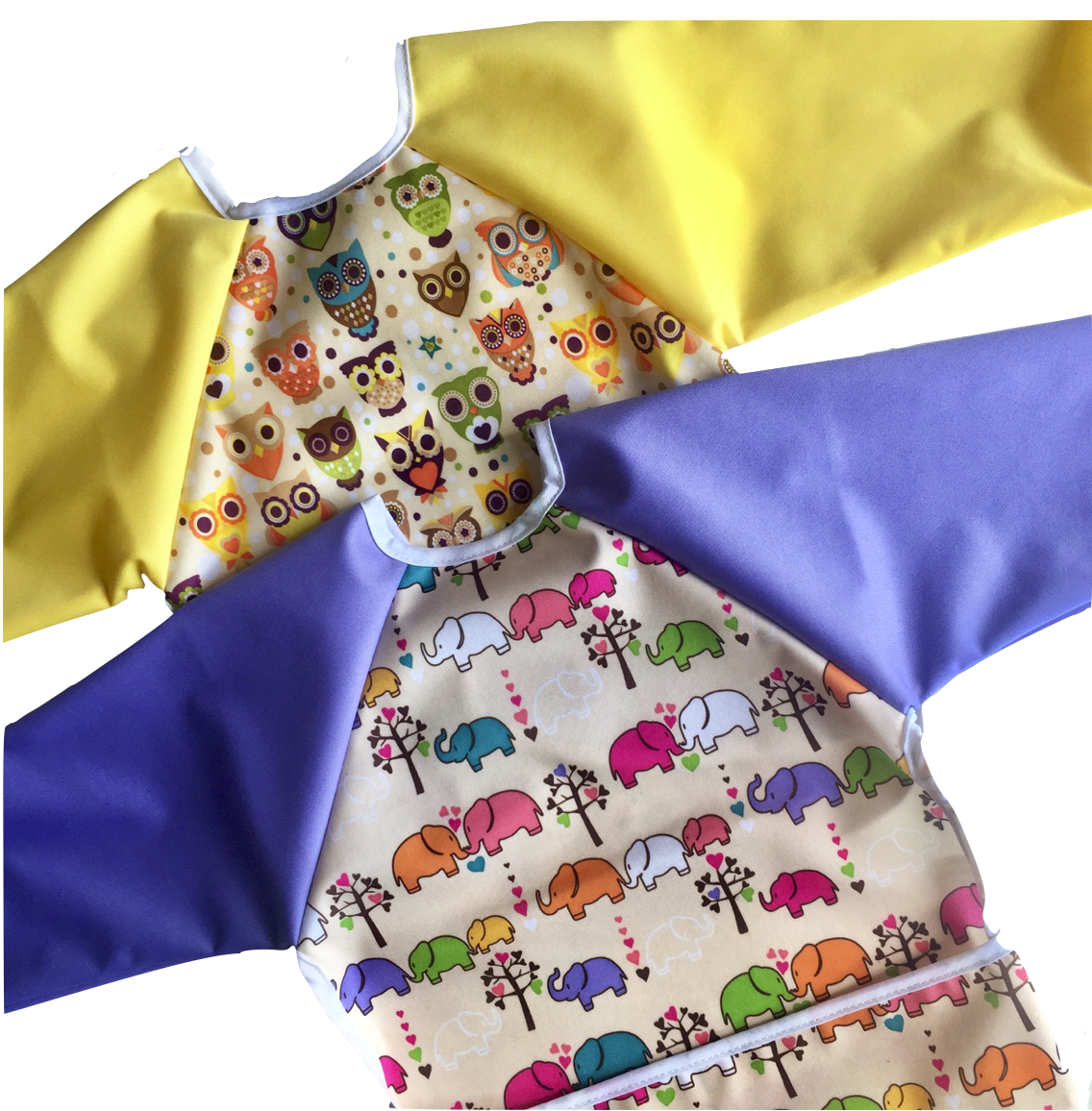 Copy of Owls and Elephants Coverall Bibs with Sleeves
