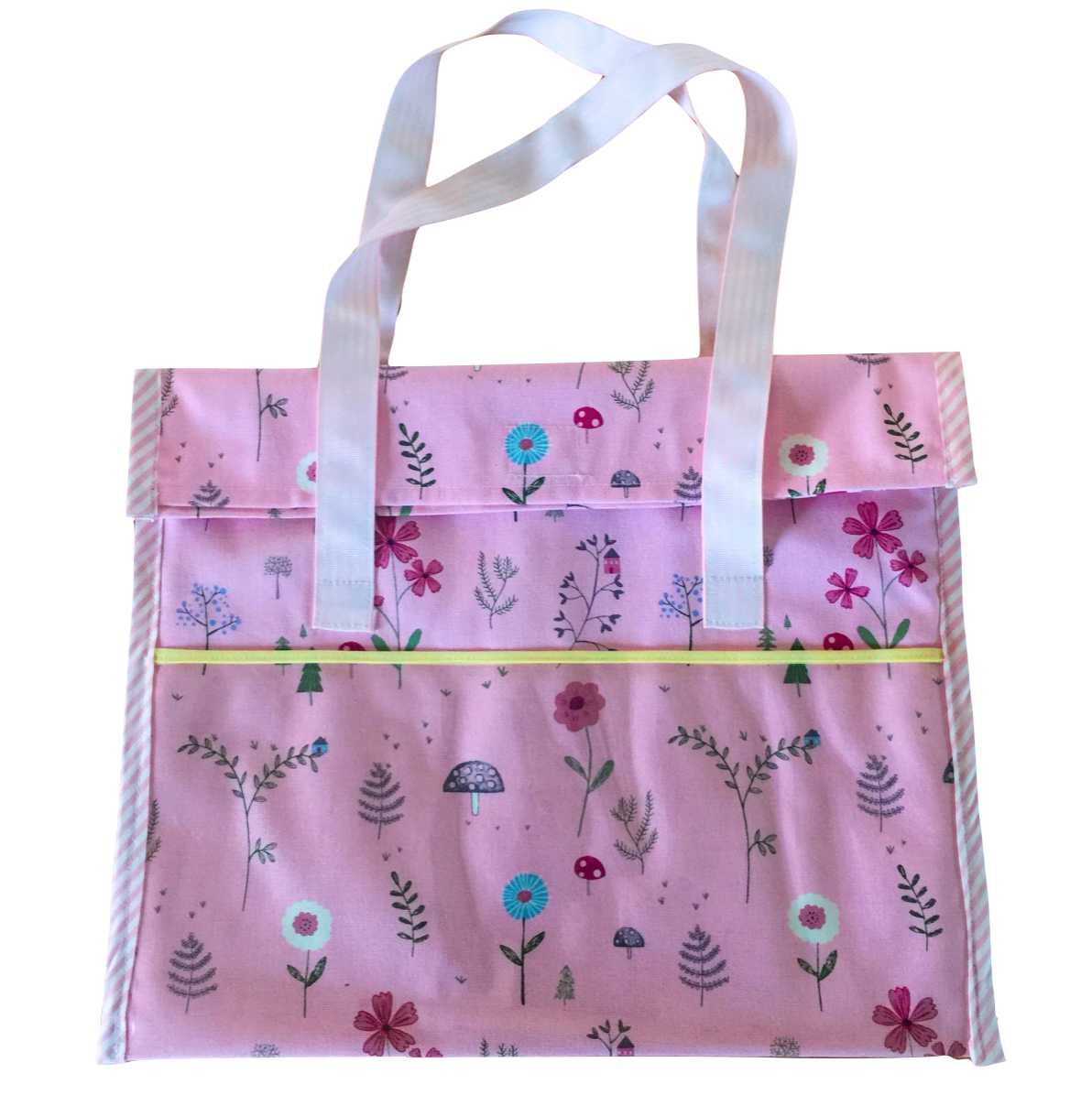 Pink Stripes (Pink floral front folded view)