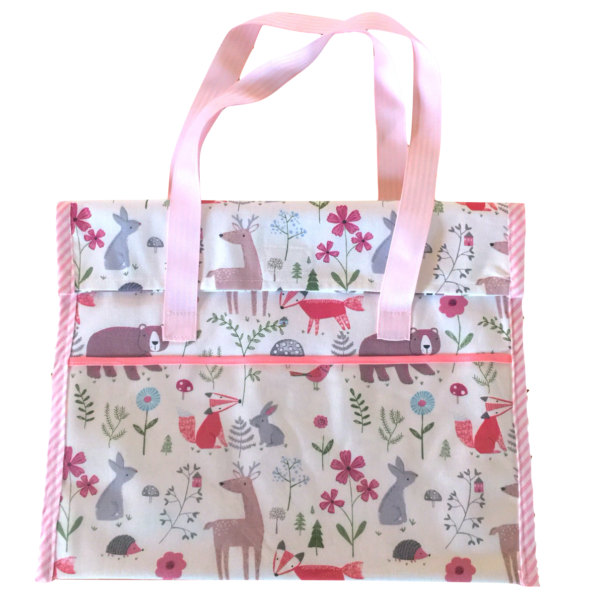 Pink Stripes (Woodland front folded view)