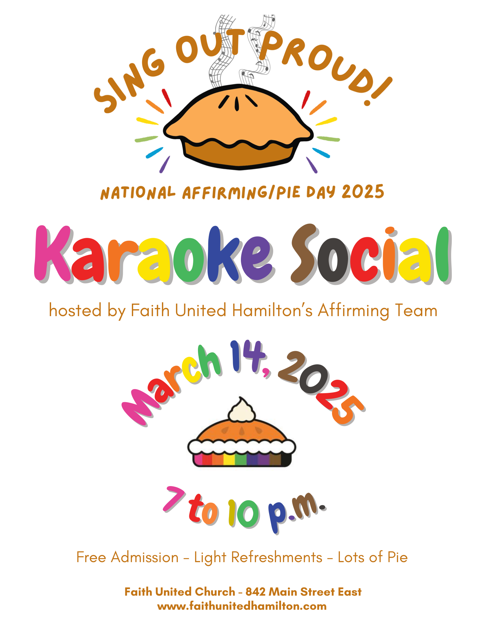 Karaoke &amp; Pie Social - Faith United Church, Hamilton, ON