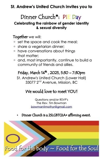 Dinner Church: PIE Day Edition - Saint Andrew's United Church, Mission, BC