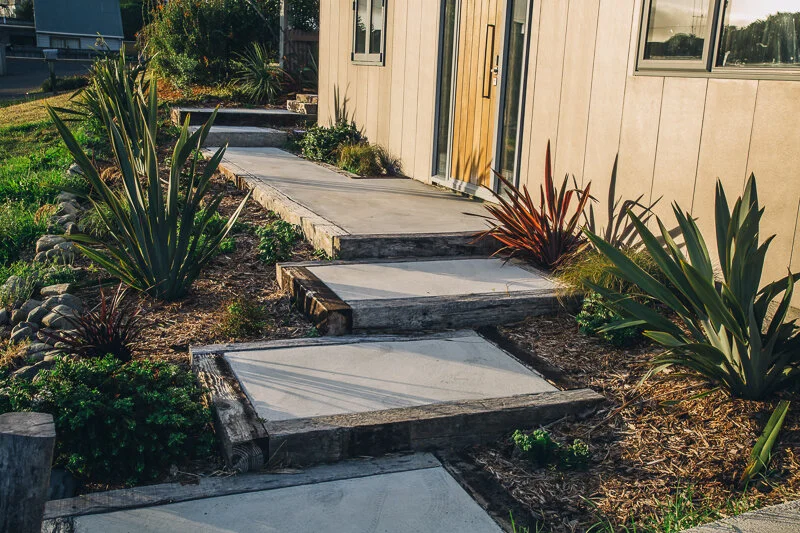 Concrete and Railway Sleeper Steps