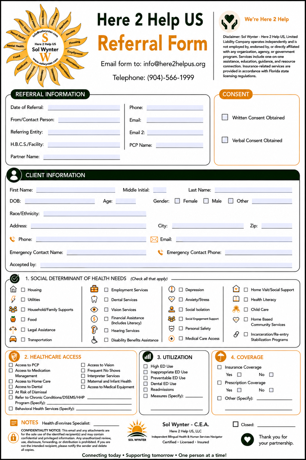 Form of the Referral form