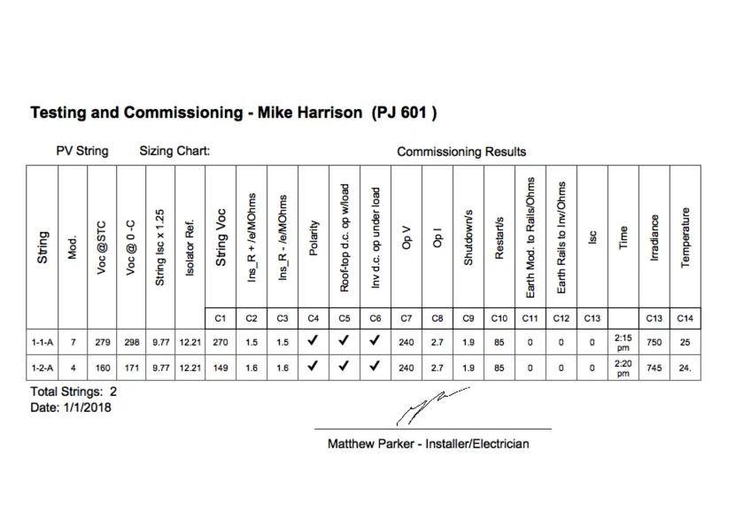 Testing & Commissioning is done to AS5033 standards and documented via a mobile-phone app.