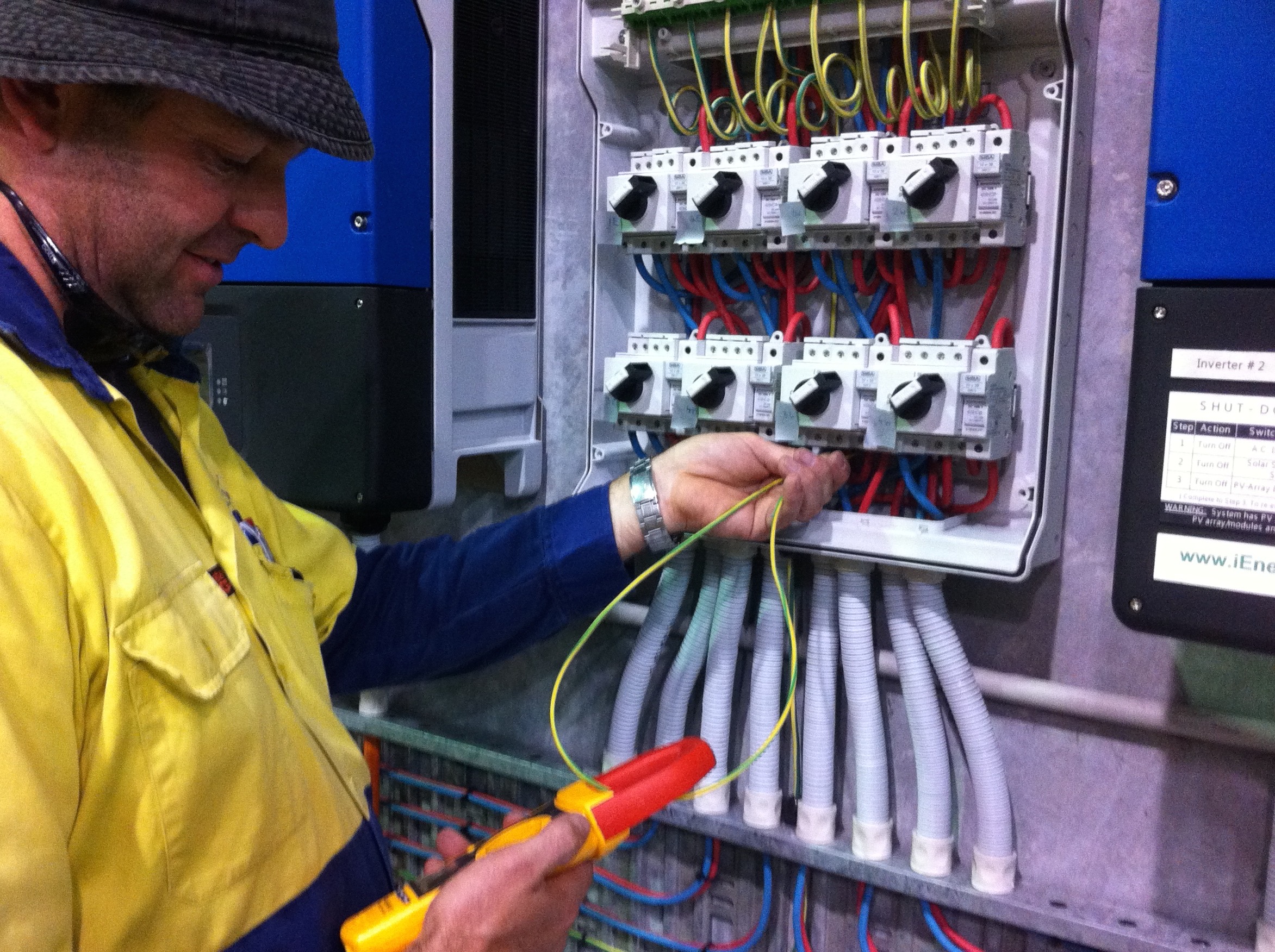Mark Deutschbein carrying out short-circuit tests at Deks Industries.