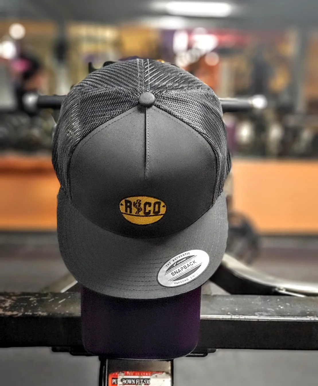 Charcoal  Flat Brim Snackback Hat 